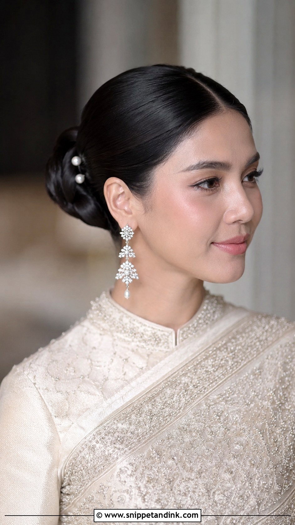 Thai Wedding Sleek Bun - Snippet and Ink - 15 Thai Wedding Hair Ideas