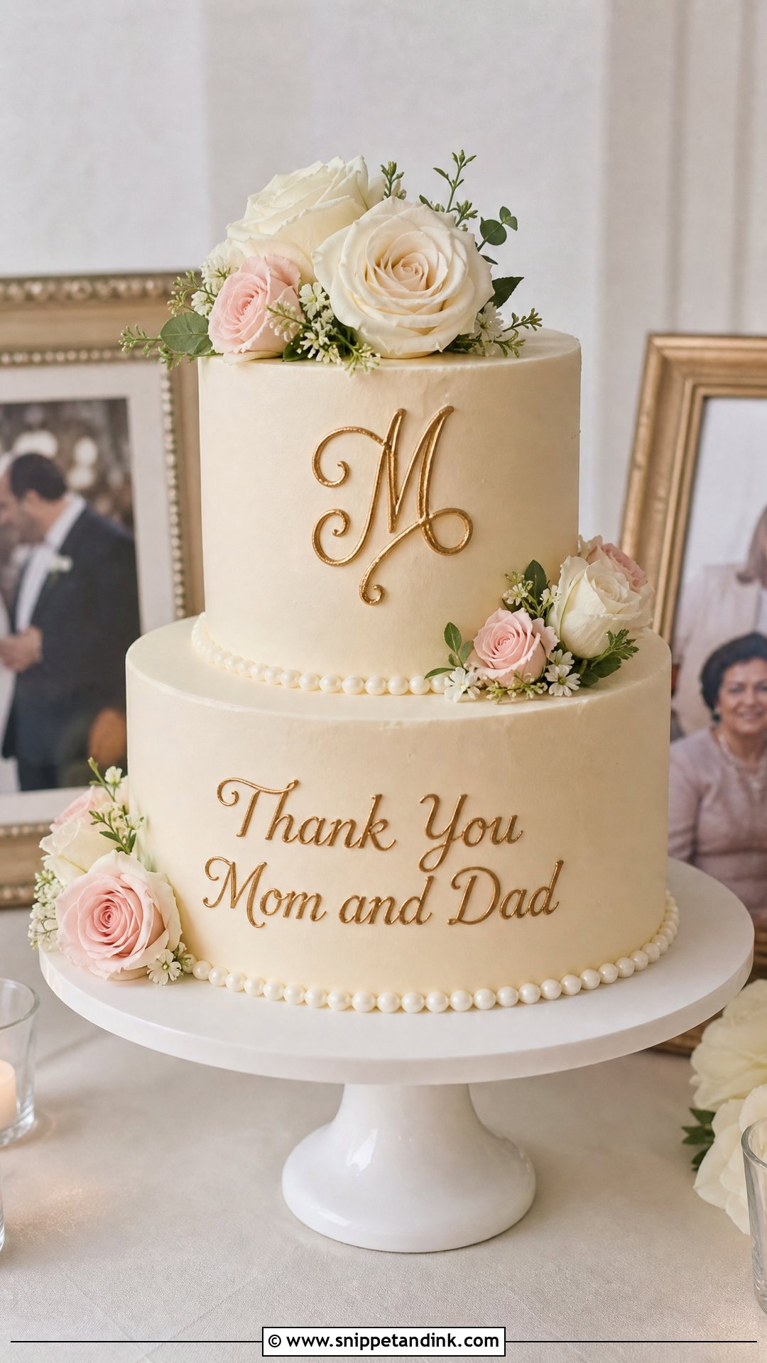 Thank You Wedding Cake For Parents - Snippet and Ink - 20 Thank You Cake Design Ideas for Wedding