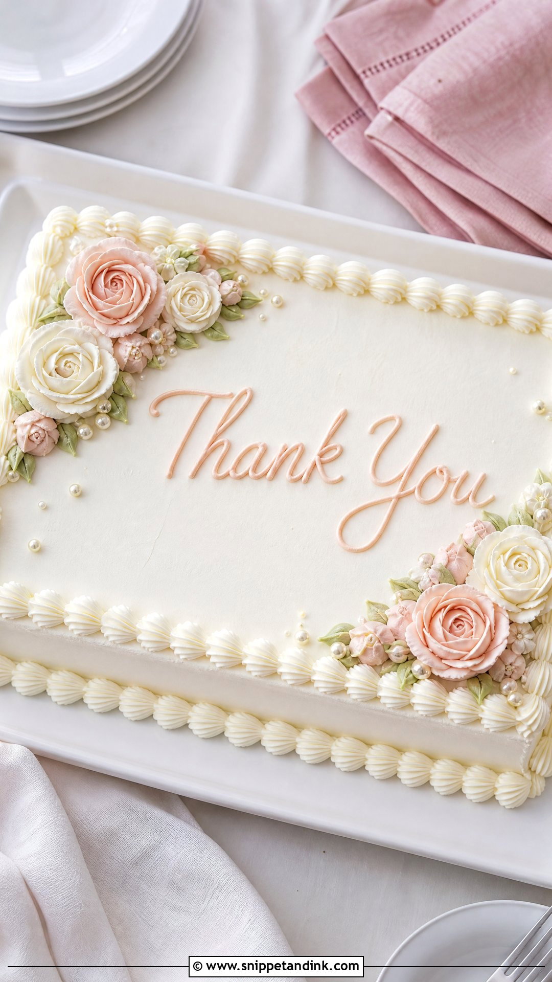 Thank You Wedding Sheet Cake - Snippet and Ink - 20 Thank You Cake Design Ideas for Wedding