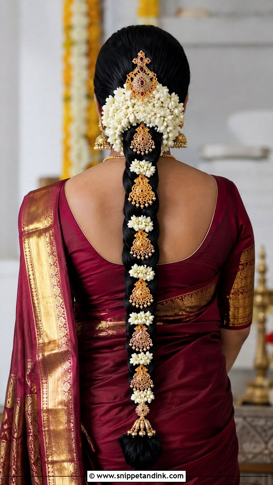 Thick Single Braid With Jada Billalu - Snippet and Ink - 25 South Indian Wedding Braids Hairstyles