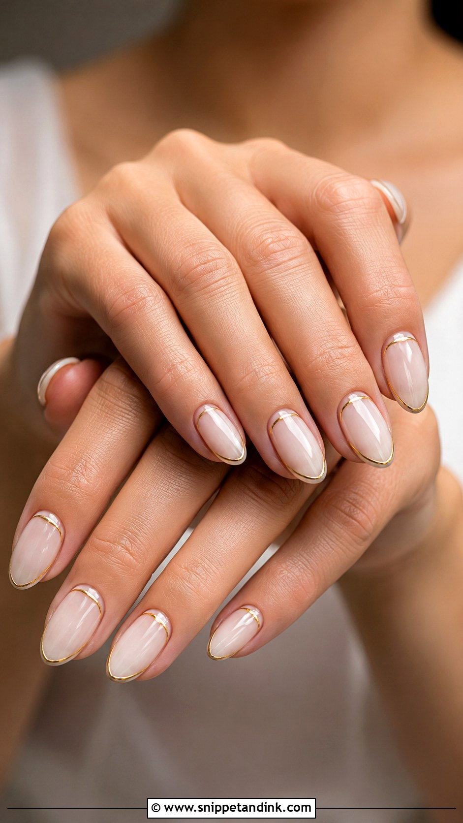 Thin Gold Line Bridal Nails - Snippet and Ink - 20 Minimal Bridal Nails