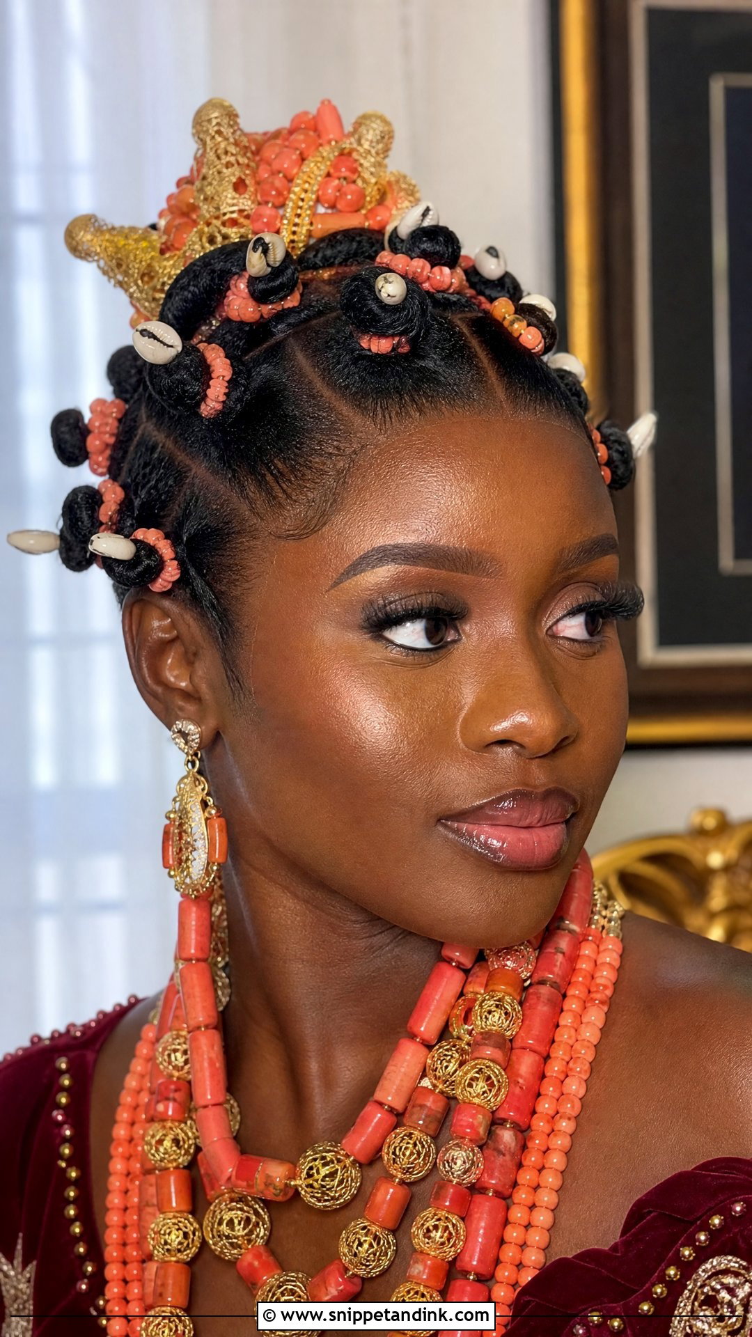 Threaded Hair Bridal Style - Snippet and Ink - 20 Nigerian Bridal Hairstyles