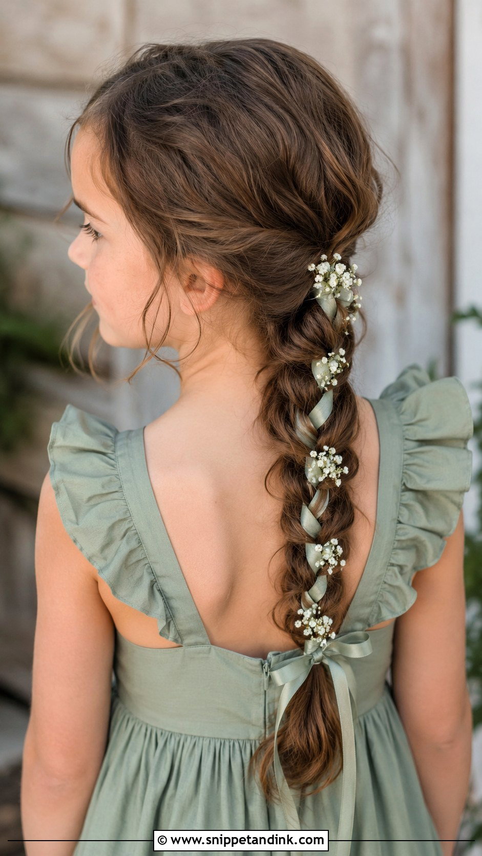 Three Strand Braided Ponytail - Snippet and Ink - 25 Kids Wedding Hairstyles