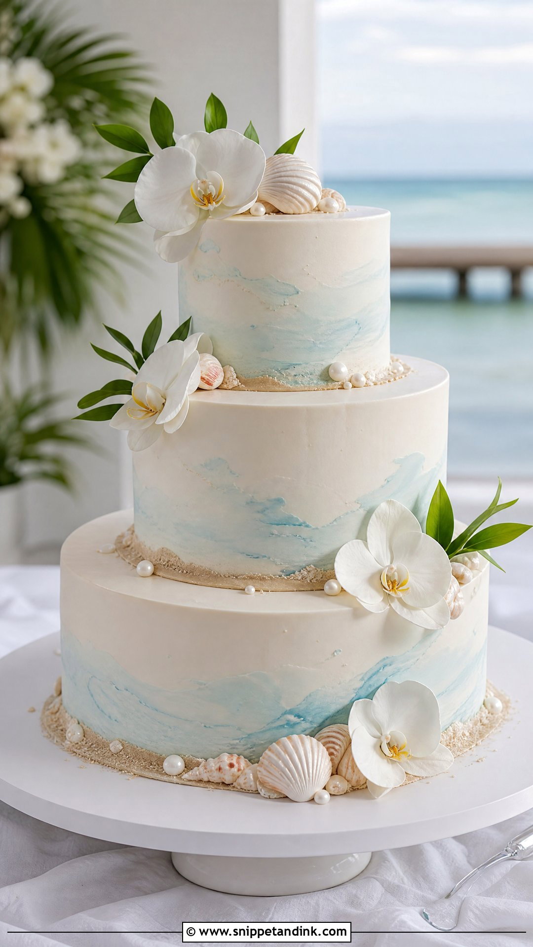 Three Tier Beach Wedding Cake - Snippet and Ink - 20 Three Tier Wedding Cake Ideas