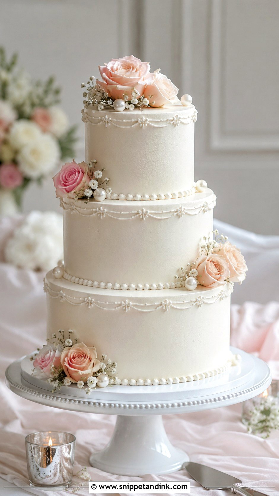 Three Tier Buttercream Wedding Cake - Snippet and Ink - 20 Wedding Cake Assembly