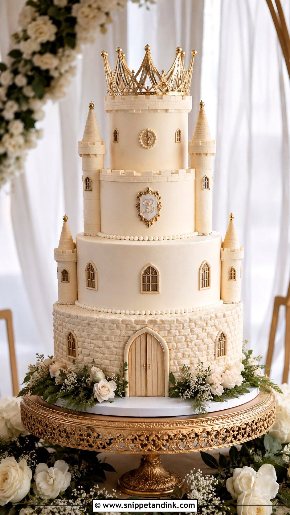 Three Tier Castle Wedding Cake - Snippet and Ink - 20 Castle Cakes for Wedding