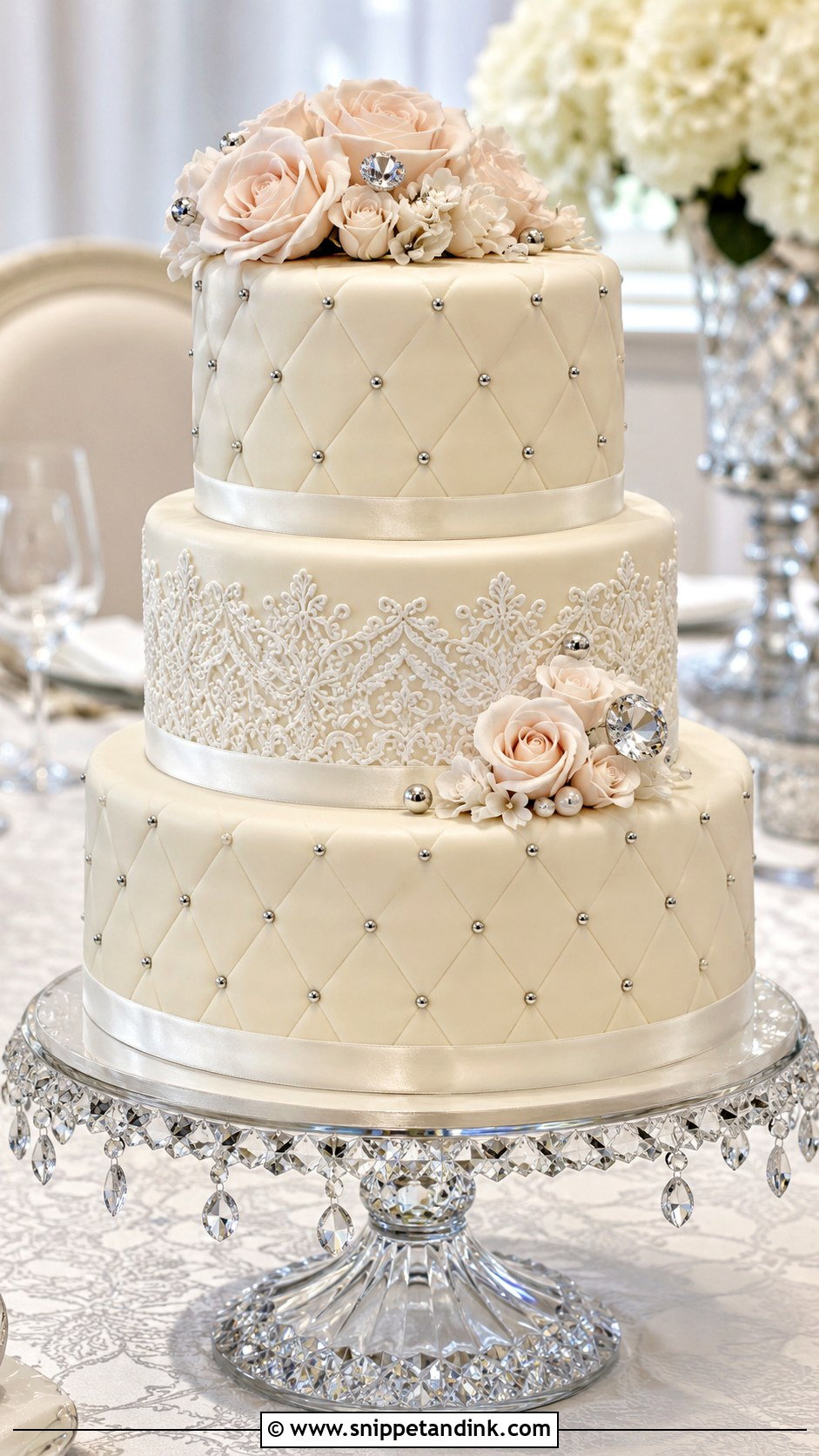 Three Tier Diamond Anniversary Cake - Snippet and Ink - 20 60th Wedding Anniversary Cake Ideas