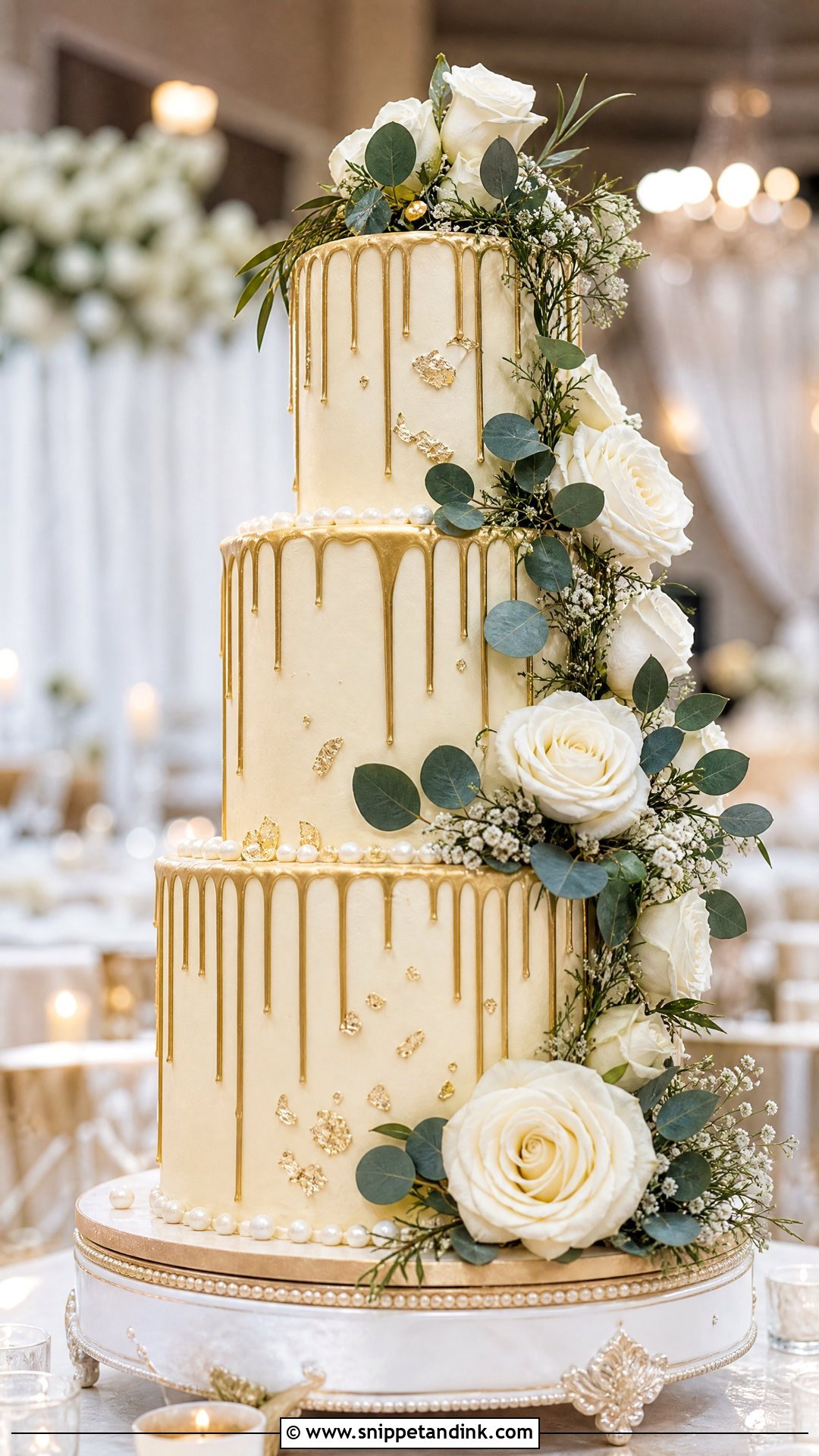 Three Tier Drip Wedding Cake - Snippet and Ink - 30 Drip Cakes for Wedding