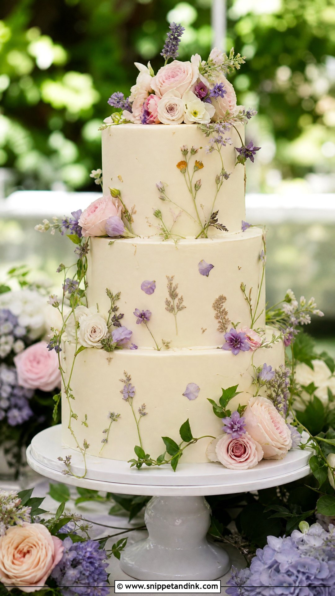 Three Tier Garden Wedding Cake - Snippet and Ink - 20 Three Tier Wedding Cake Ideas
