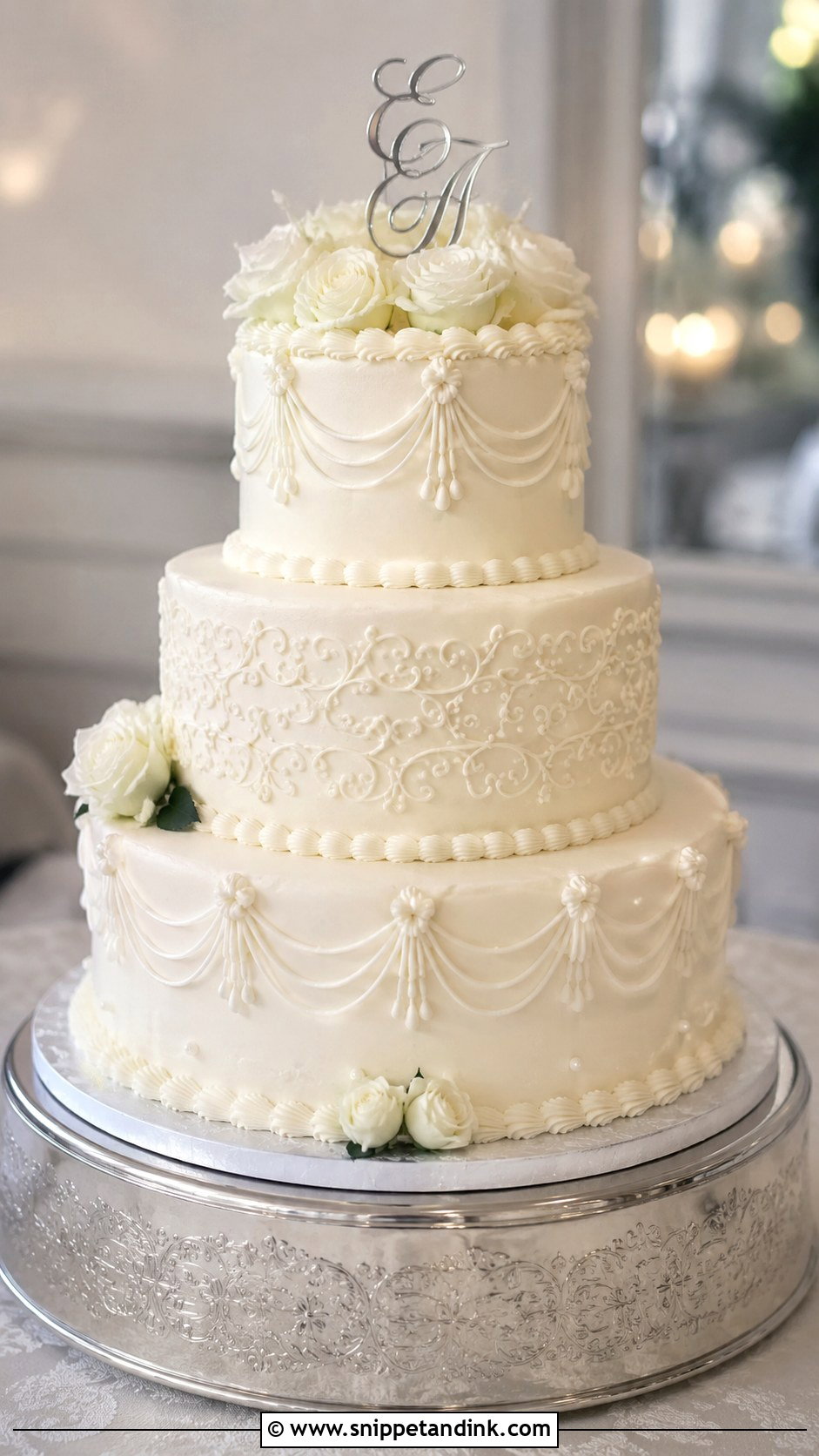Three Tier Lambeth Wedding Cake - Snippet and Ink - 25 Lambeth Style Wedding Cakes