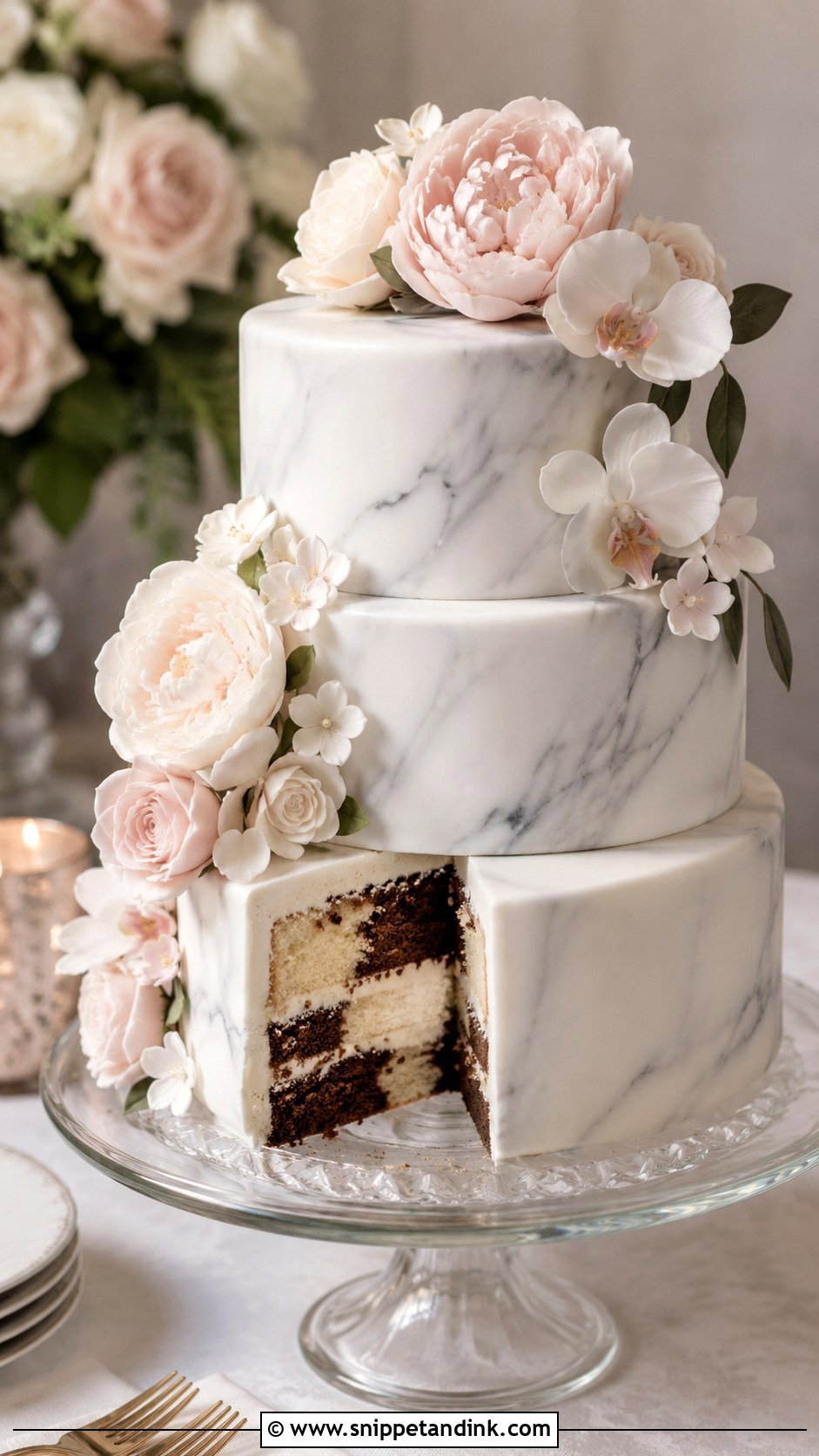 Three Tier Marble Wedding Cake - Snippet and Ink - 20 Marble Wedding Cake Recipe