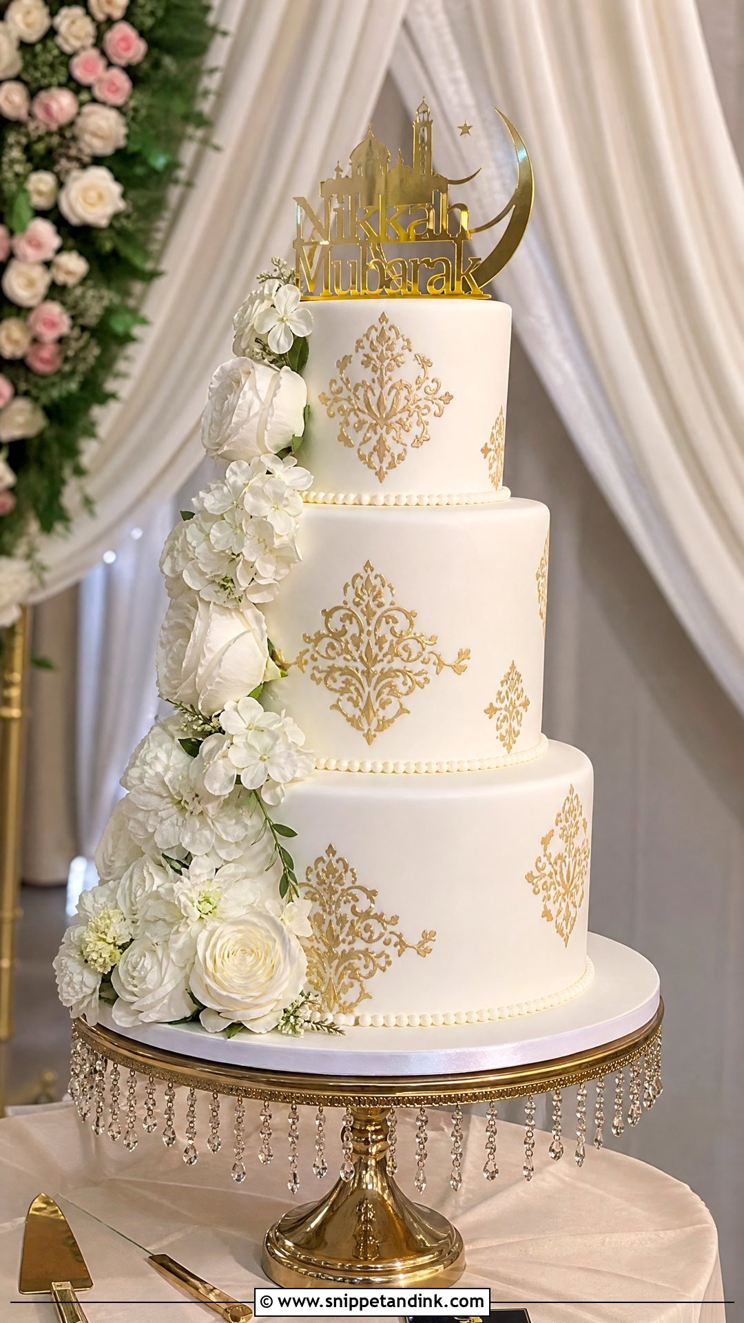 Three Tier Nikkah Cake - Snippet and Ink - 25 Nikkah Cake Ideas