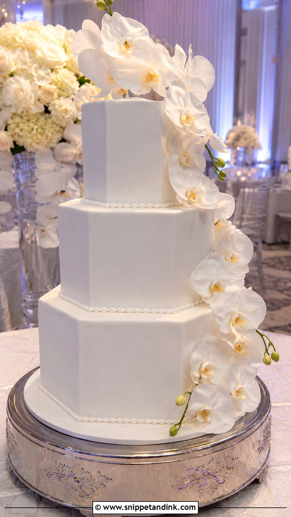 Three Tier Octagon Wedding Cake - Snippet and Ink - 20 Octagon Wedding Cake Ideas
