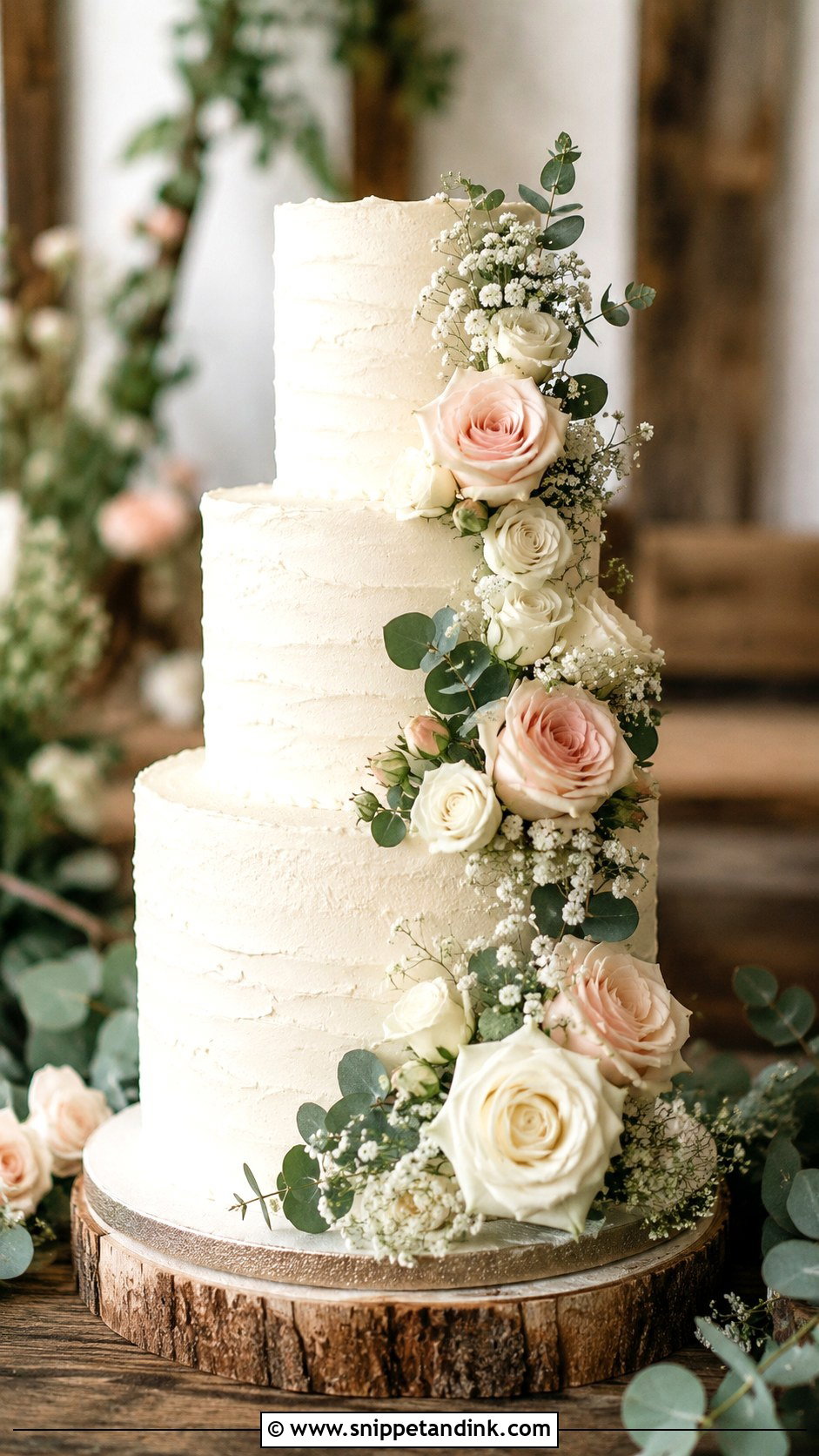 Three Tier Rustic Wedding Cake - Snippet and Ink - 20 Rustic Wedding Cake Inspiration