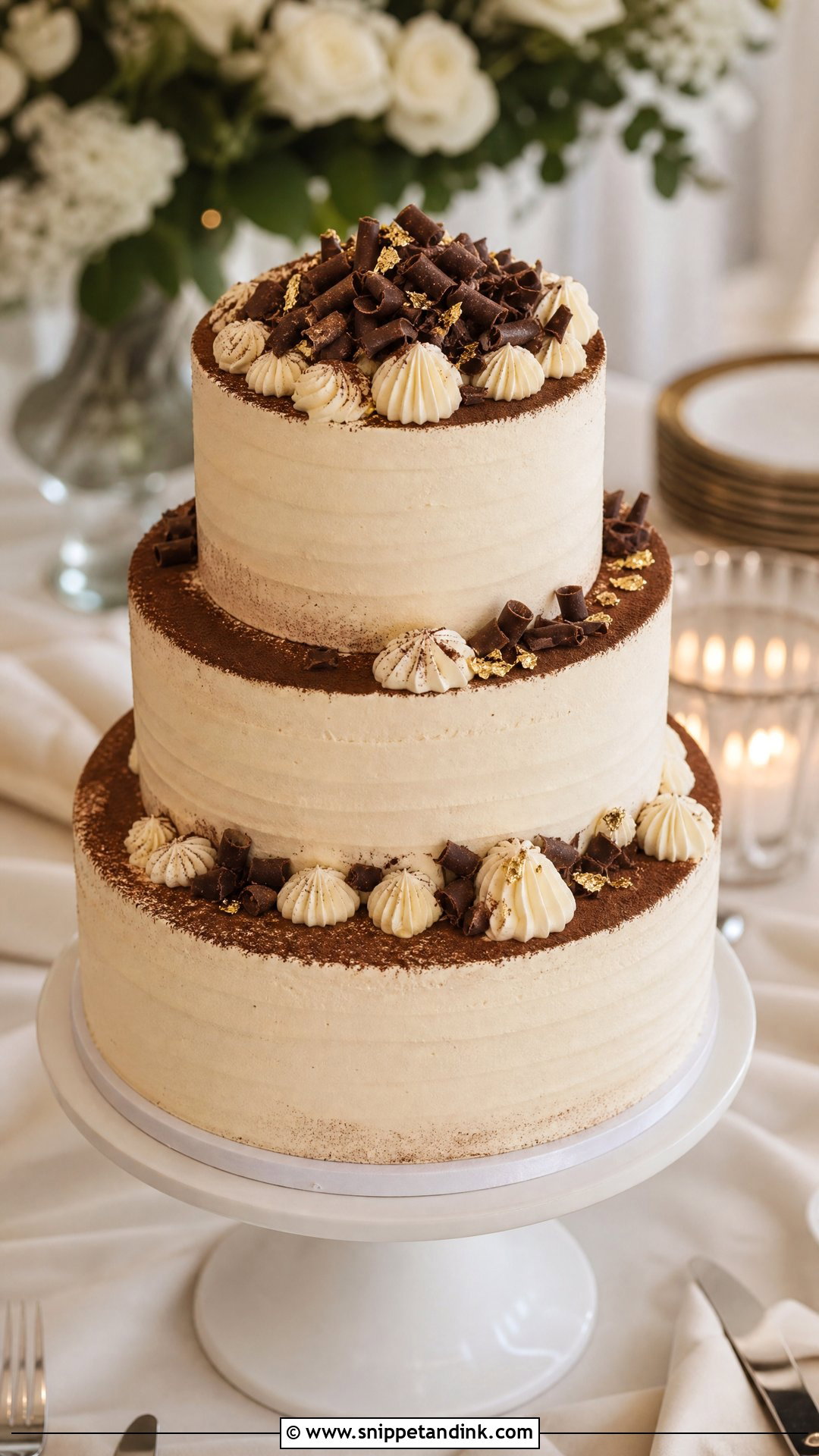 Three Tier Tiramisu Torte Wedding Cake - Snippet and Ink - 20 Tier Torte Ideas for Wedding