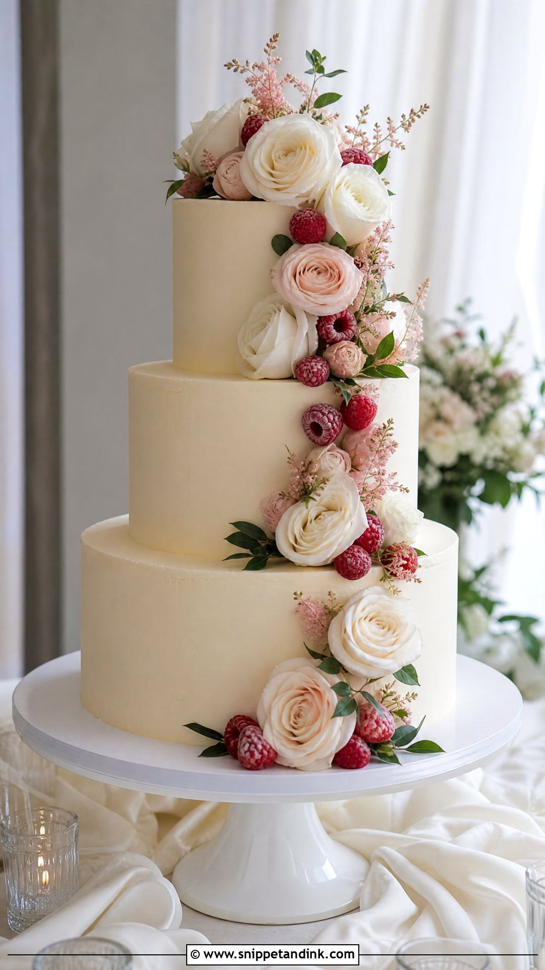 Three Tier Victoria Sponge Wedding Cake - Snippet and Ink - 30 Victoria Cake Ideas for Wedding
