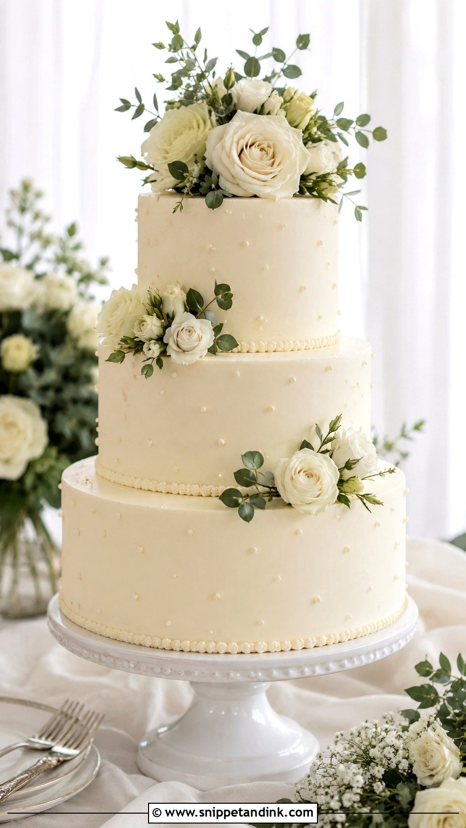 Three Tier Wedding Cake - Snippet and Ink - 20 Wedding Cake Chart