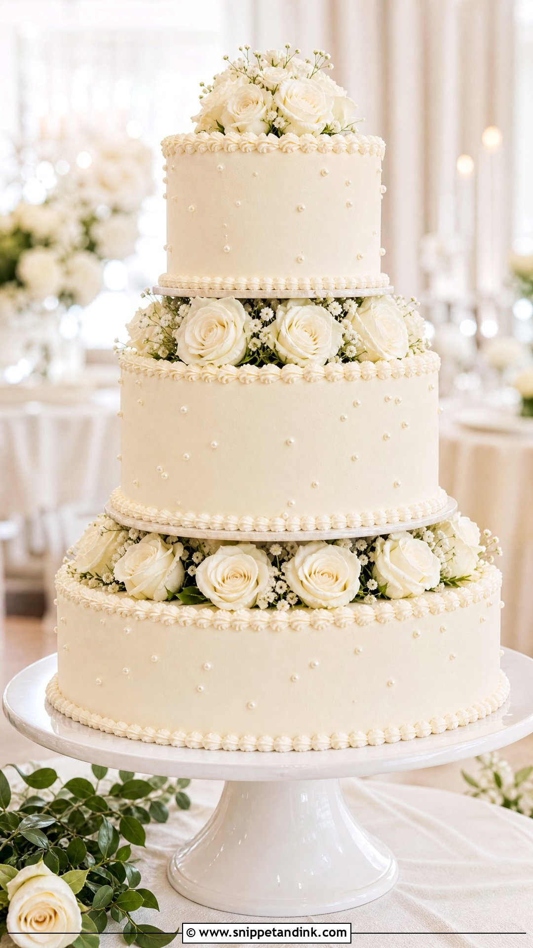 Three Tier Wedding Cake - Snippet and Ink - 25 Classy Wedding Cakes