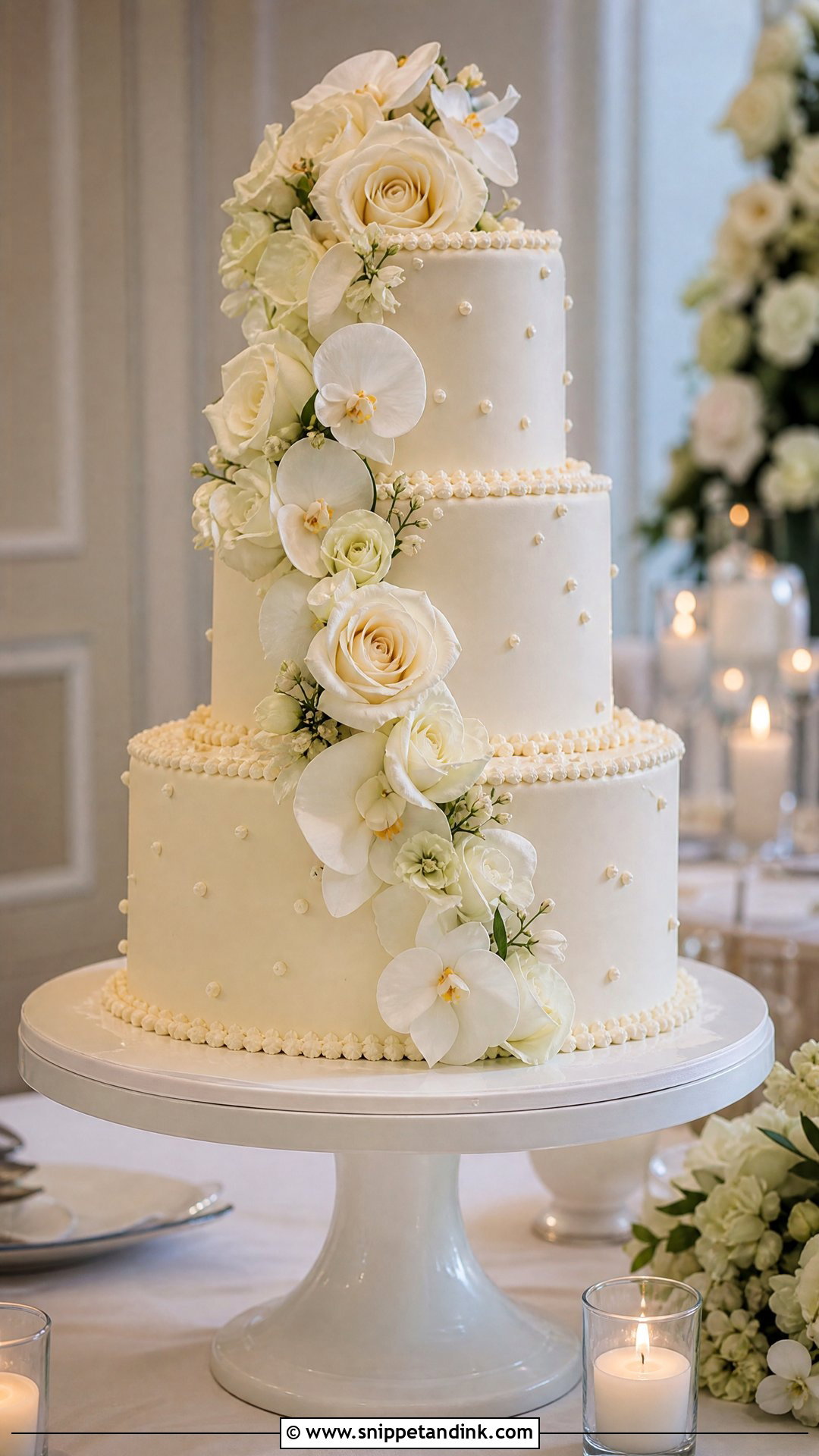 Three Tier Wedding Cake - Snippet and Ink - 30 Aesthetic Cake Inspo Ideas for Wedding
