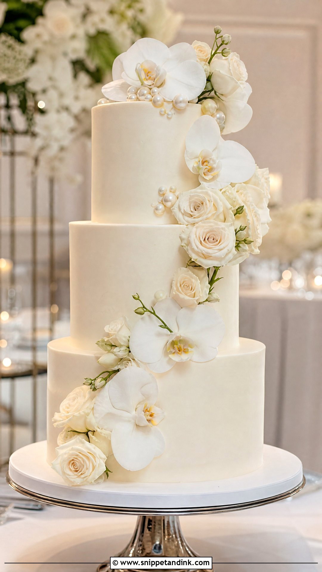 Three Tier Wedding Cake - Snippet and Ink - 30 Modern Wedding Cake Ideas