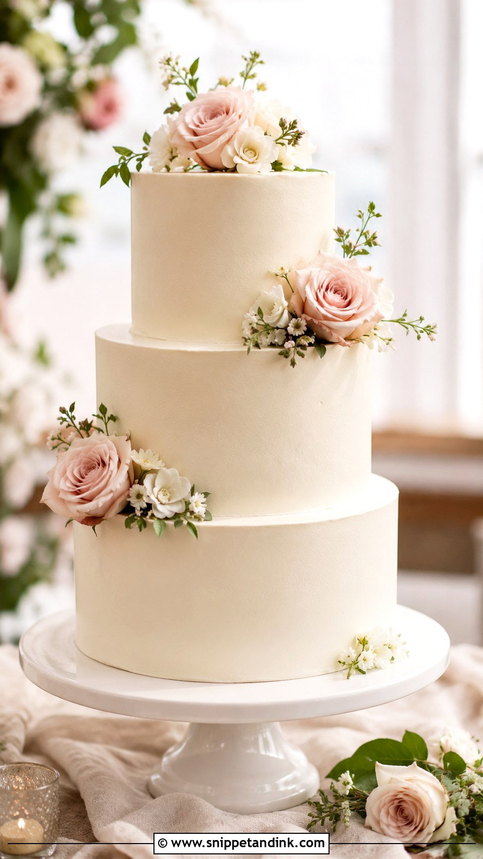 Three Tier Wedding Cake - Snippet and Ink - 30 Tiered Wedding Cakes