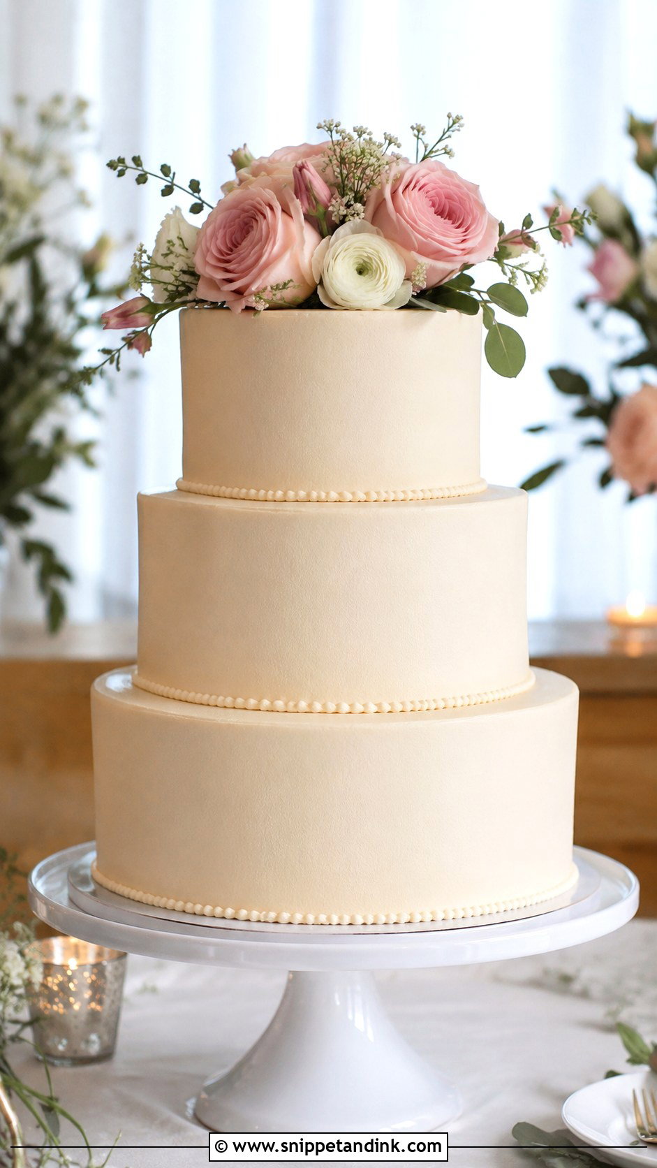 Three Tier Wedding Cake - Snippet and Ink - 30 Tiered Wedding Cake Ideas
