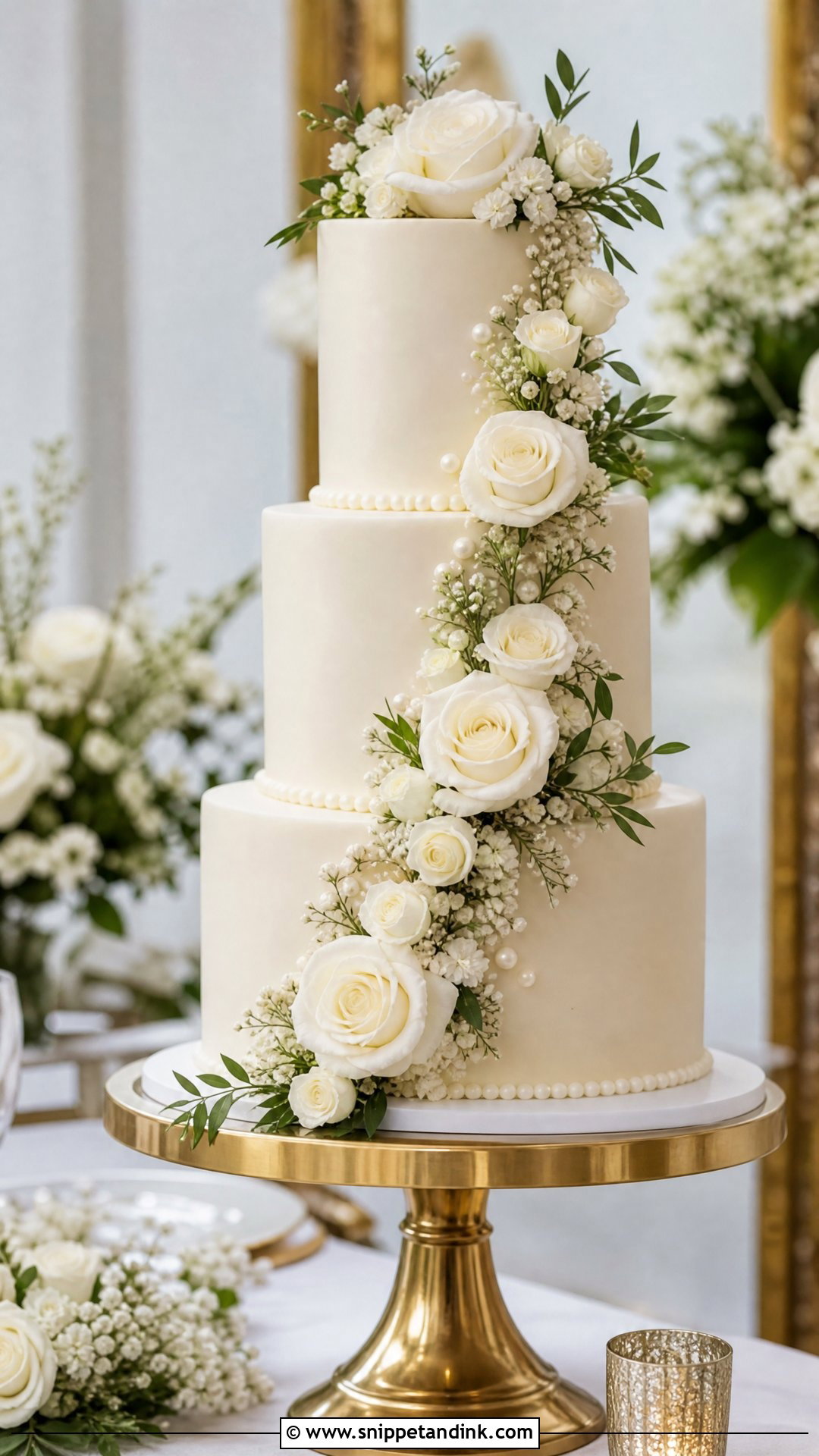 Three Tier Wedding Cake - Snippet and Ink - 30 Wedding Cake Ideas