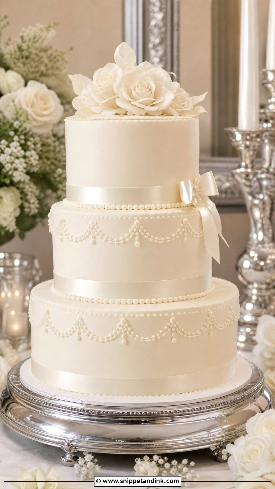 Three Tier Wedding Cake - Snippet and Ink - 35 Wedding Cakes