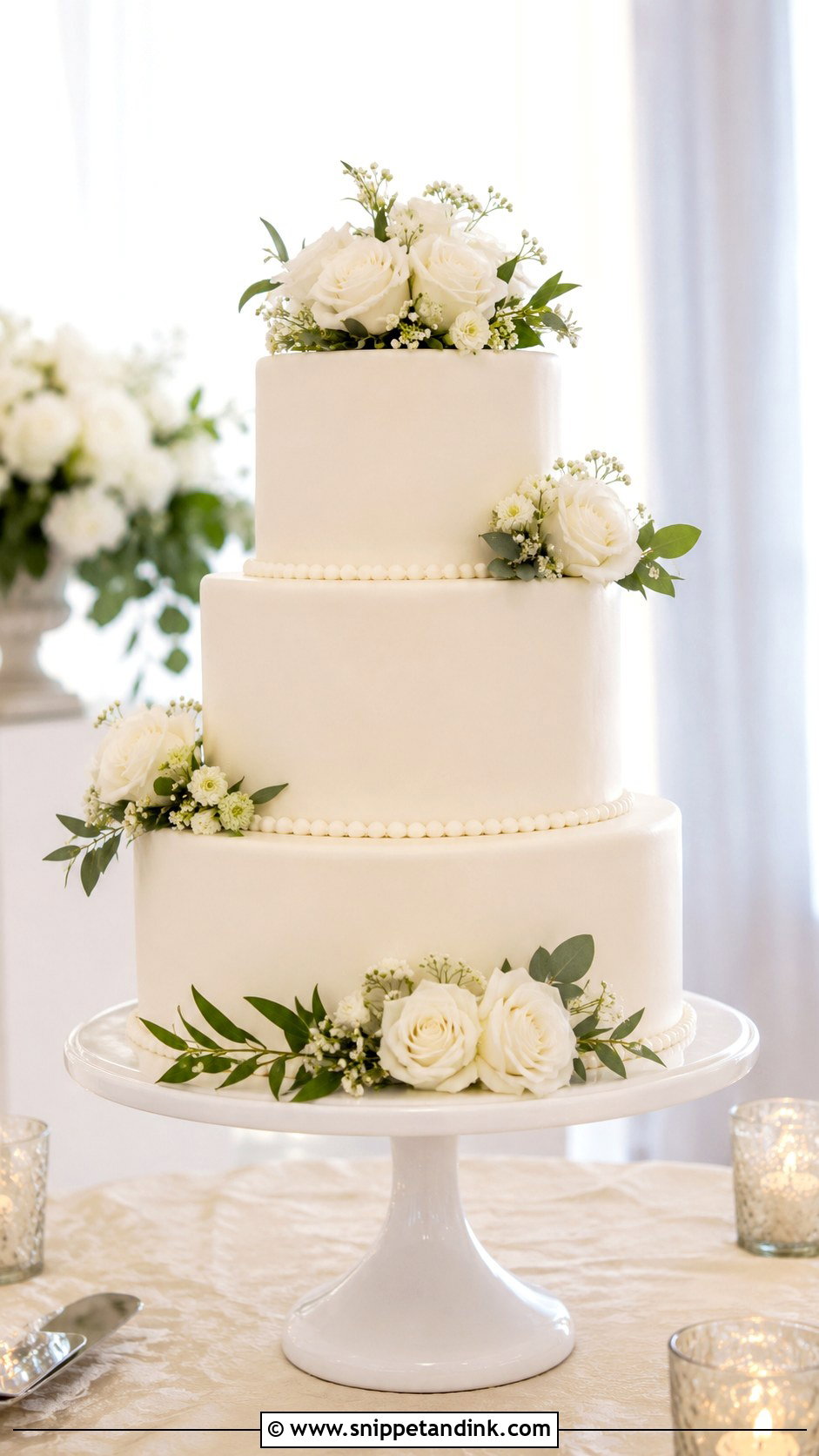 Three Tier Wedding Cake - Snippet and Ink - 20 Display Cake Ideas for Wedding
