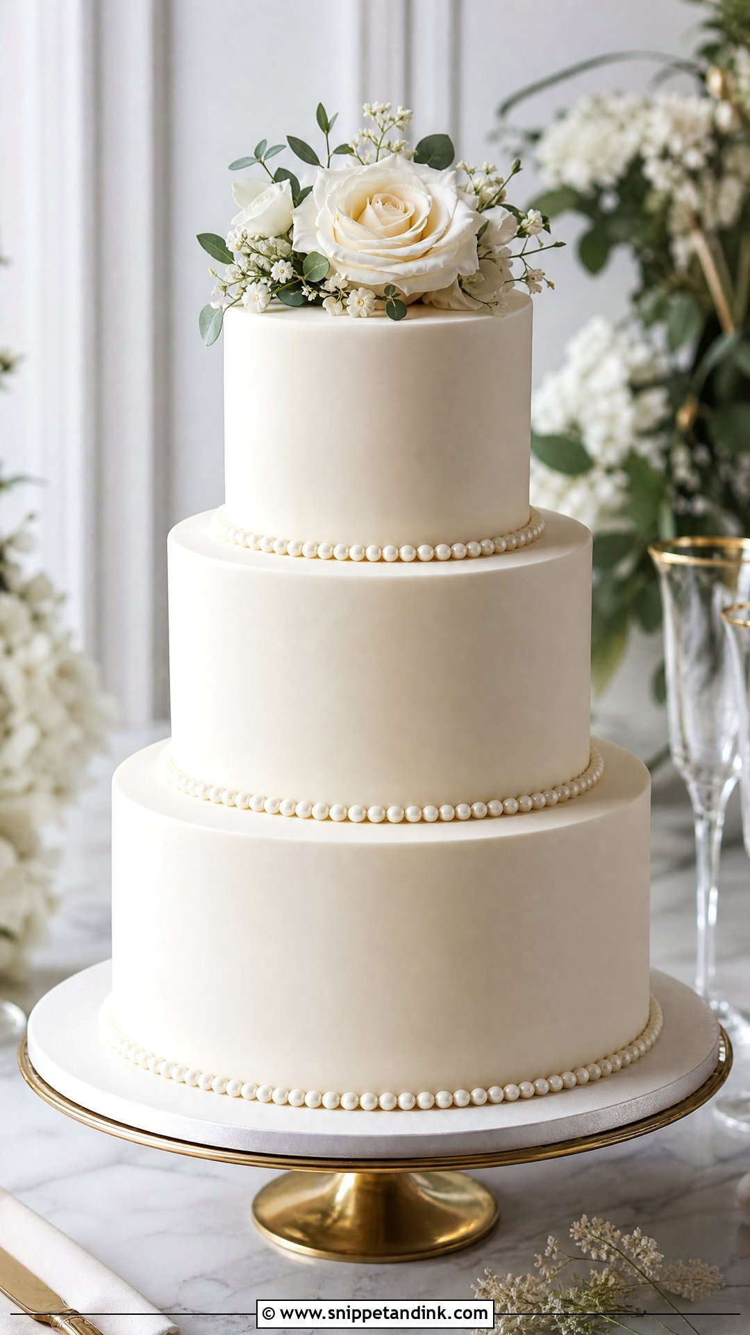 Three Tier Wedding Cake - Snippet and Ink - 20 Minimal Wedding Cake Ideas