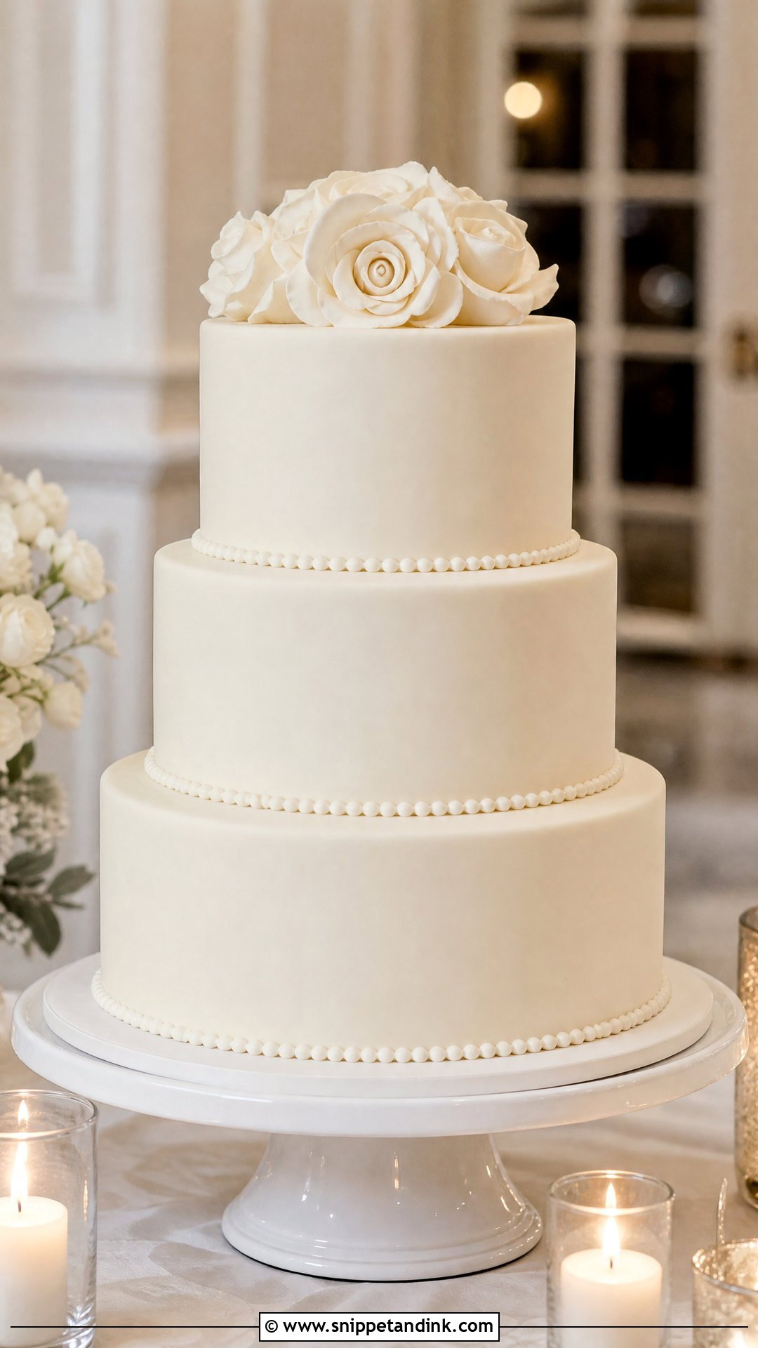 Three Tier Wedding Cake - Snippet and Ink - 20 Timeless Wedding Cake Ideas