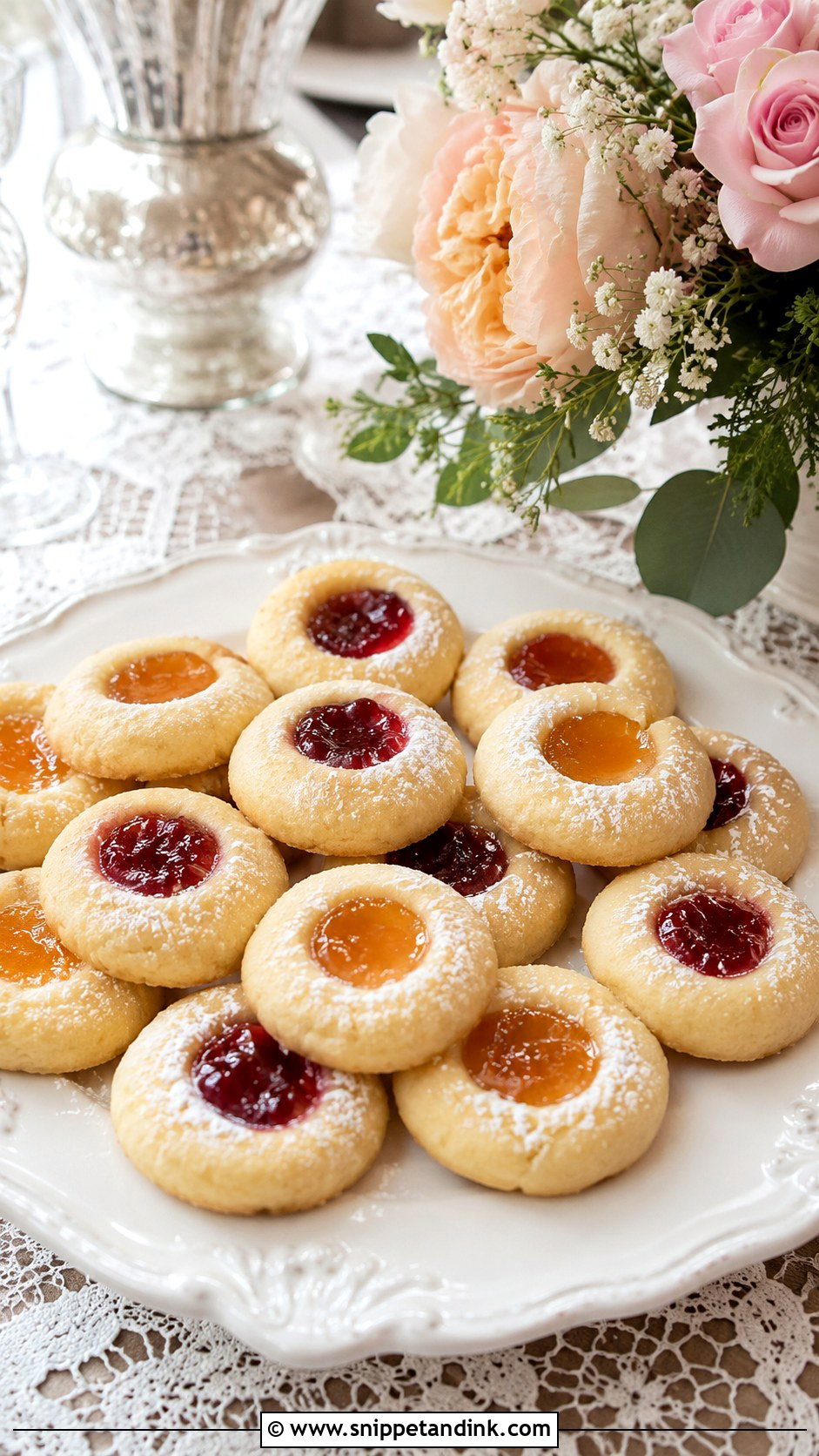 Thumbprint Jam Cookies - Snippet and Ink - 20 Vintage Wedding Cookies