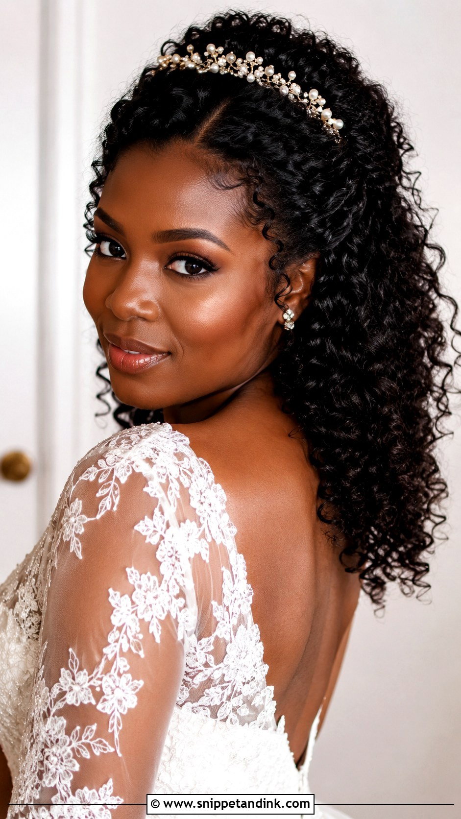 Tiara Bride Curly Hair - Snippet and Ink - 15 Tiara Bride Hairstyles