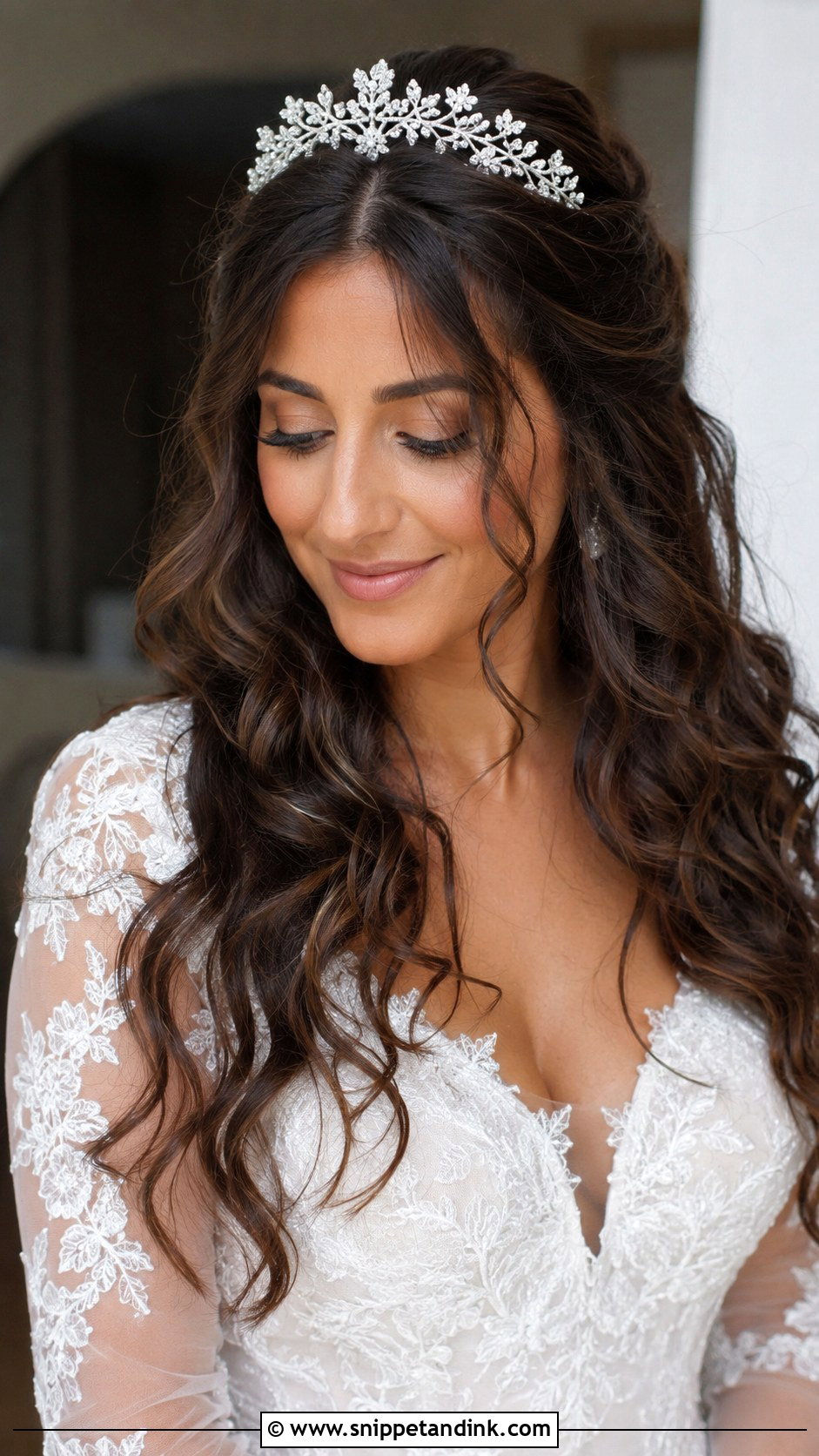 Tiara Bride Loose Curls - Snippet and Ink - 15 Tiara Bride Hairstyles