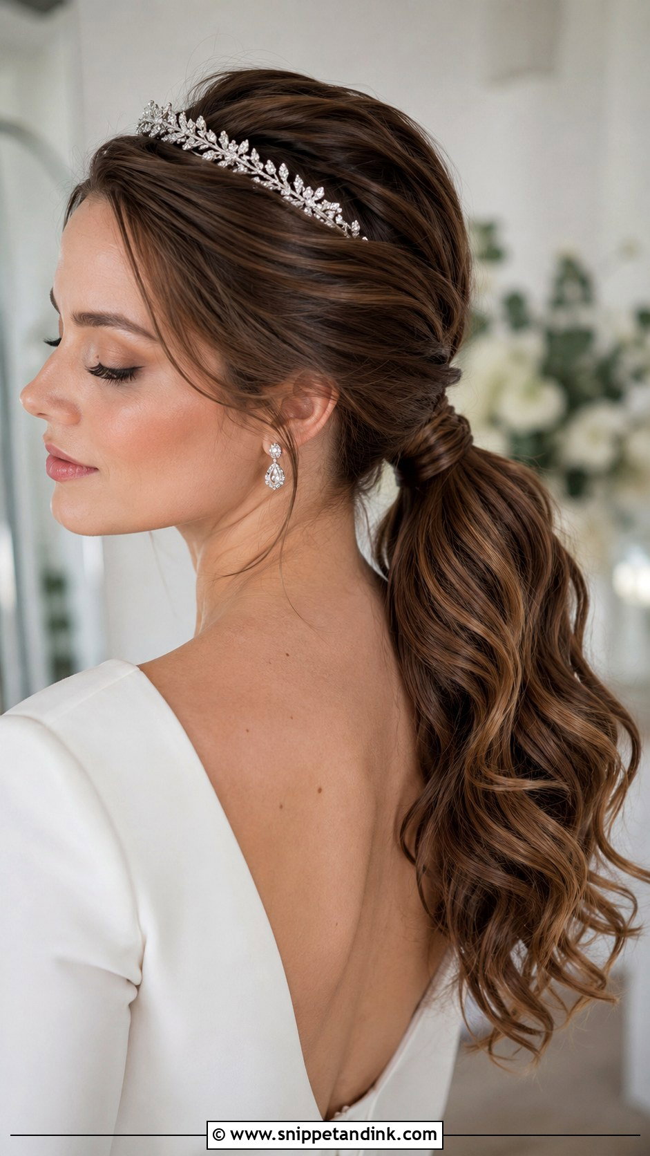 Tiara Bride Ponytail - Snippet and Ink - 15 Tiara Bride Hairstyles