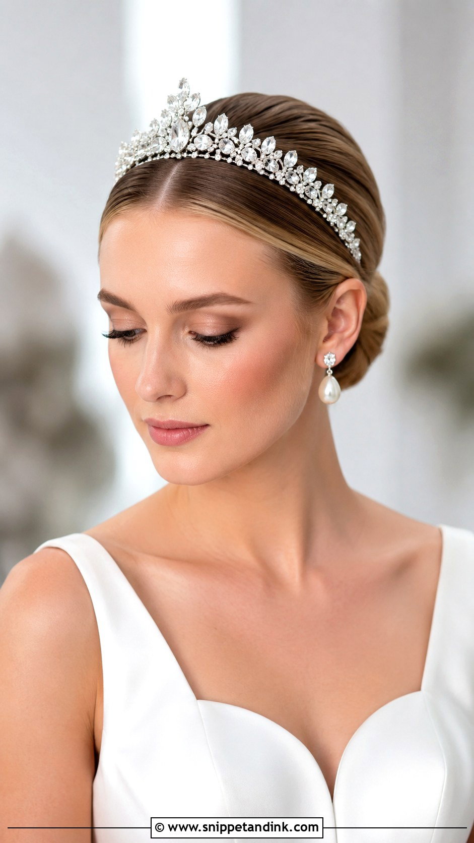 Tiara Bride Sleek Updo - Snippet and Ink - 15 Tiara Bride Hairstyles