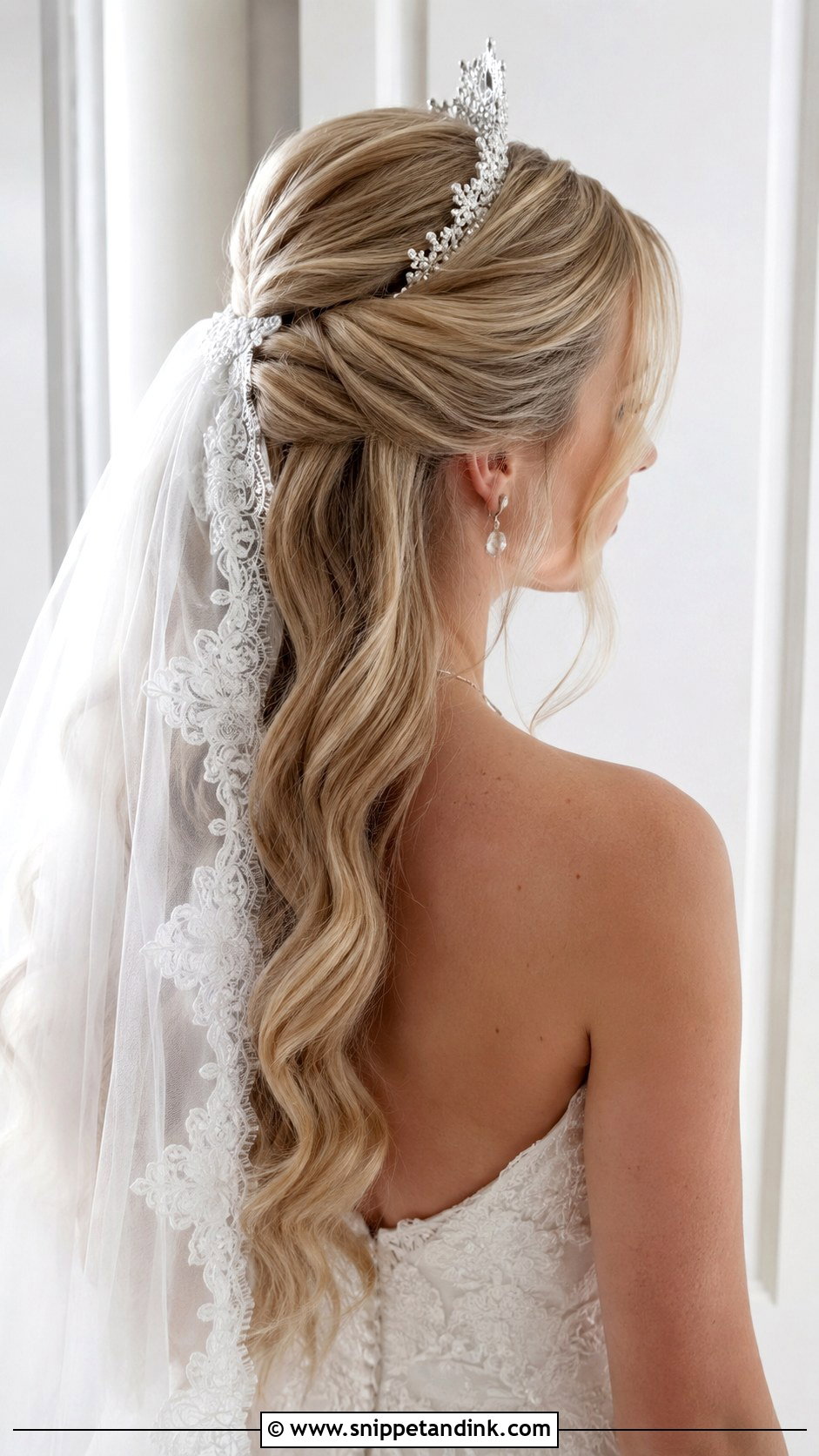 Tiara Bride Veil Hair - Snippet and Ink - 15 Tiara Bride Hairstyles