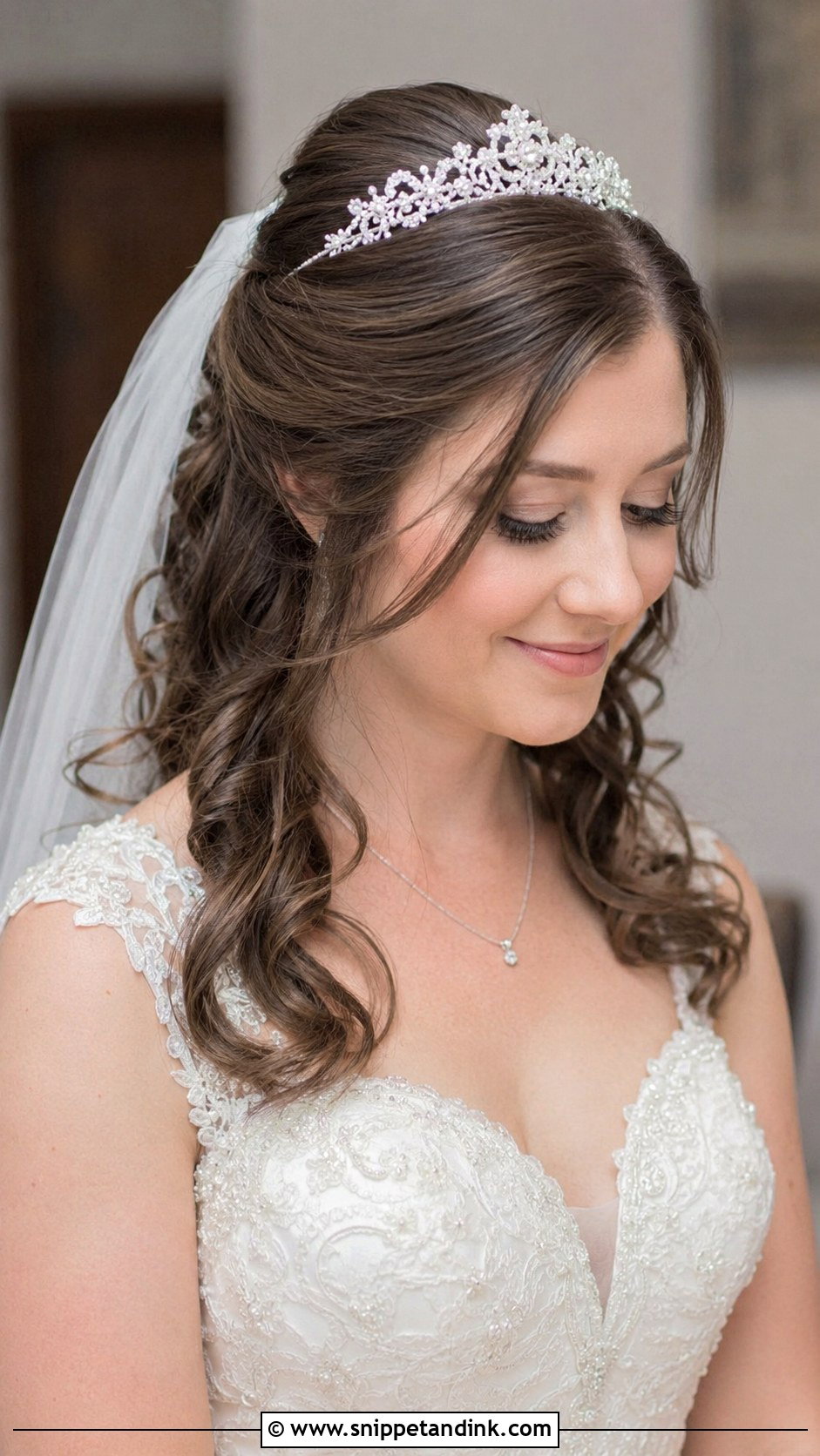 Tiara Ready Half Up Style - Snippet and Ink - 20 Kate Middleton Wedding Hair Ideas