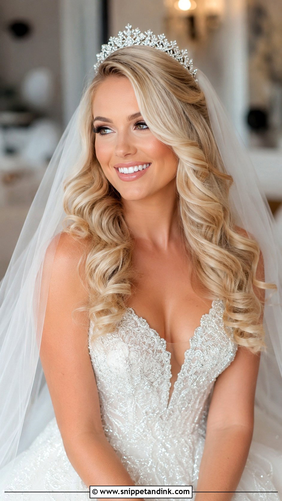 Tiara and Veil Combination - Snippet and Ink - 25 Bridal Hair Decorations