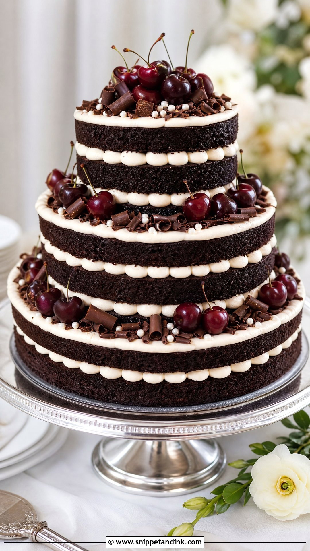 Tiered Black Forest Cookie Cake - Snippet and Ink - 25 Black Forest Cookie X Wedding Cake Ideas
