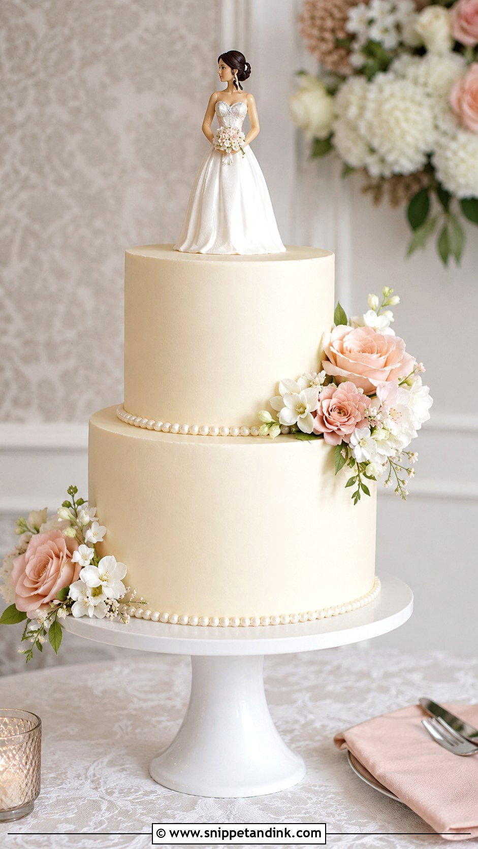 Tiered Bride Cake - Snippet and Ink - 20 Bride Cake Ideas