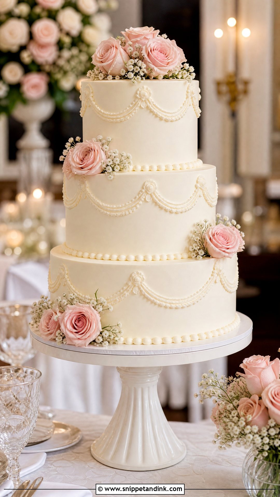 Tiered Buttercream Wedding Cake - Snippet and Ink - 20 Let Them Eat Cake Aesthetic Ideas for Wedding