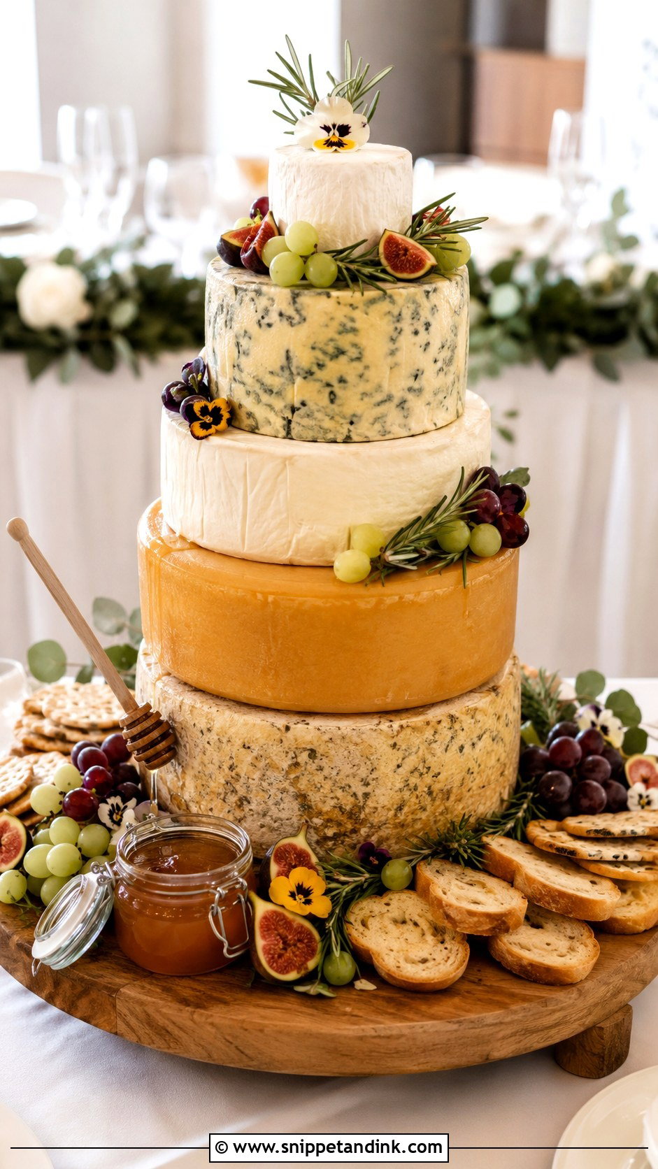 Tiered Cheese Board Wedding Cake - Snippet and Ink - 20 Cheese Board Wedding Cake Ideas