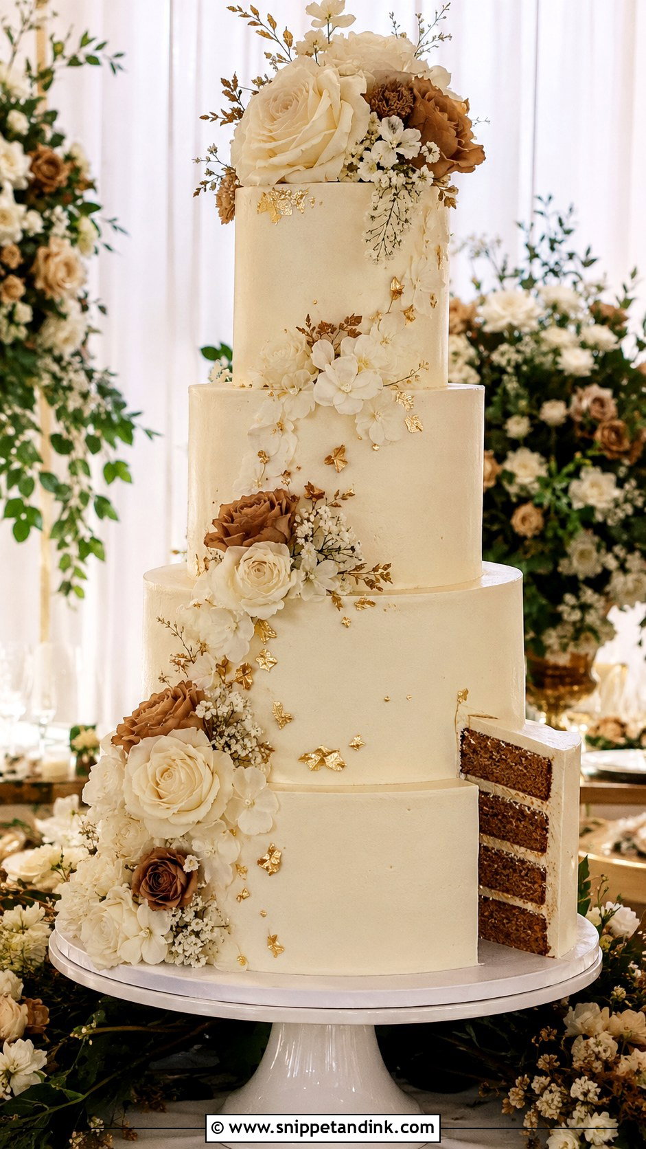 Tiered Cinnamon Wedding Cake - Snippet and Ink - 20 Cinnamon Wedding Cake Ideas