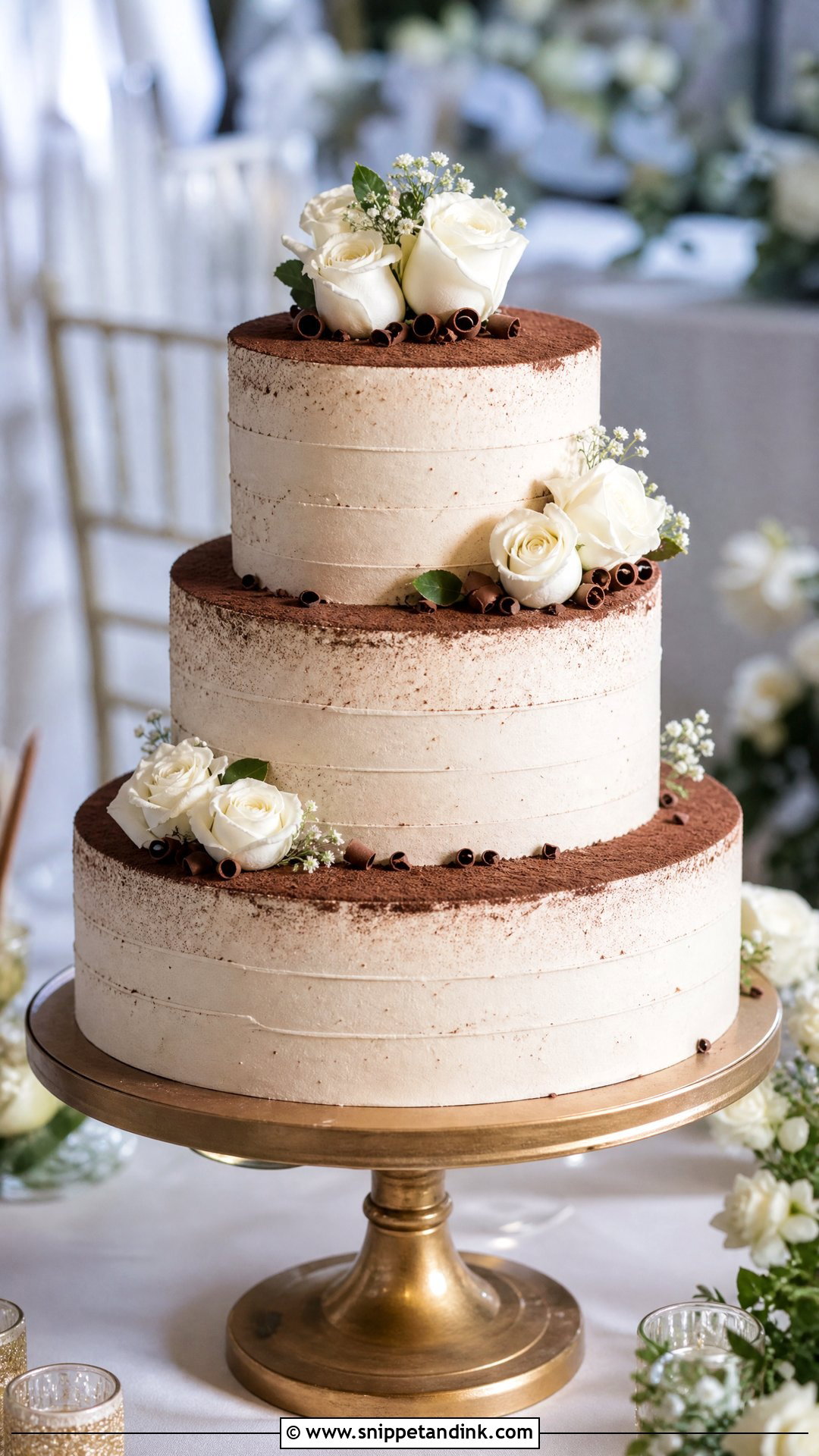 Tiered Tiramisu Wedding Cake - Snippet and Ink - 25 Tiramisu Wedding Cake Ideas