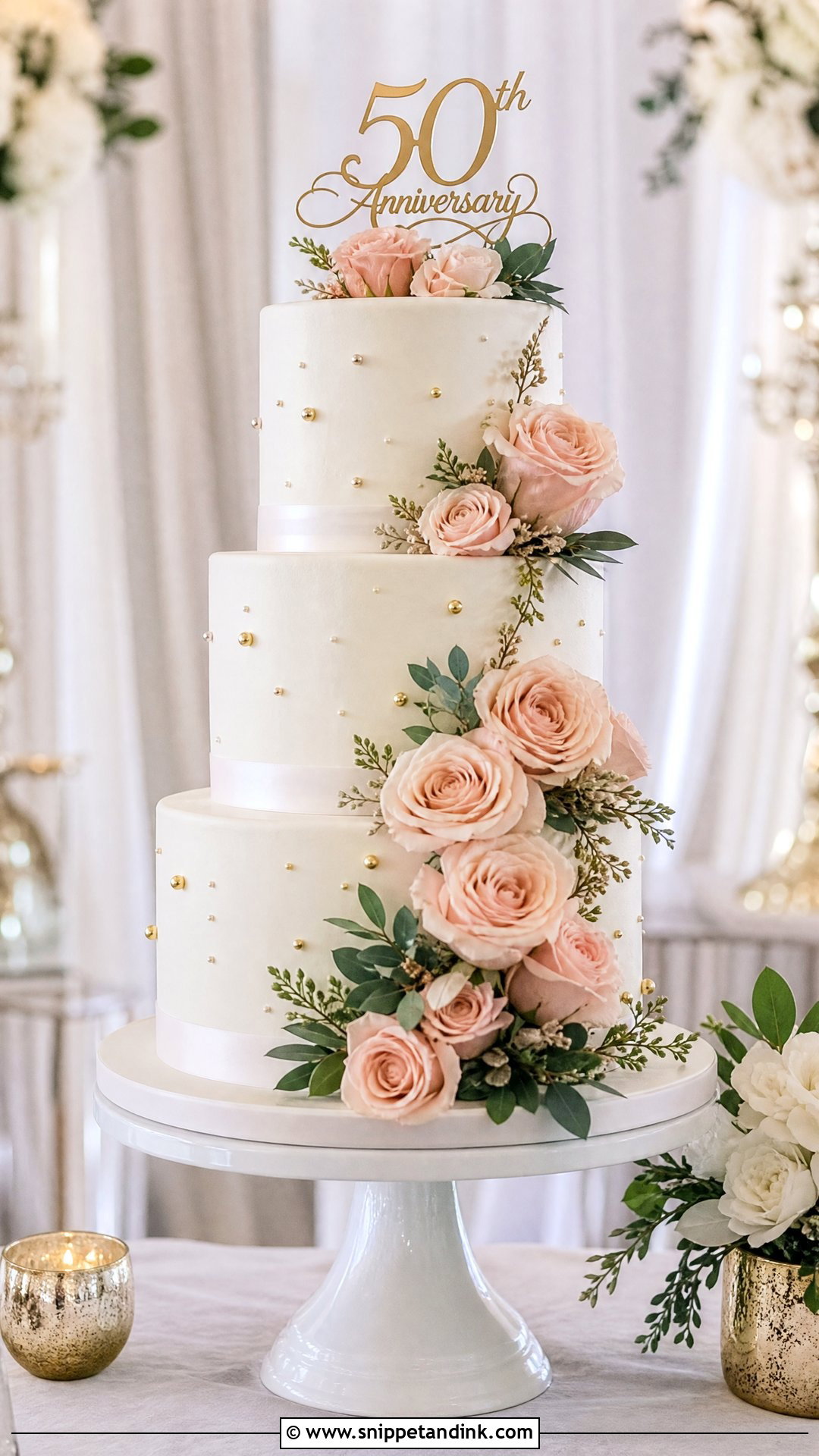 Tiered Wedding Anniversary Cake - Snippet and Ink - 30 Wedding Anniversary Cakes