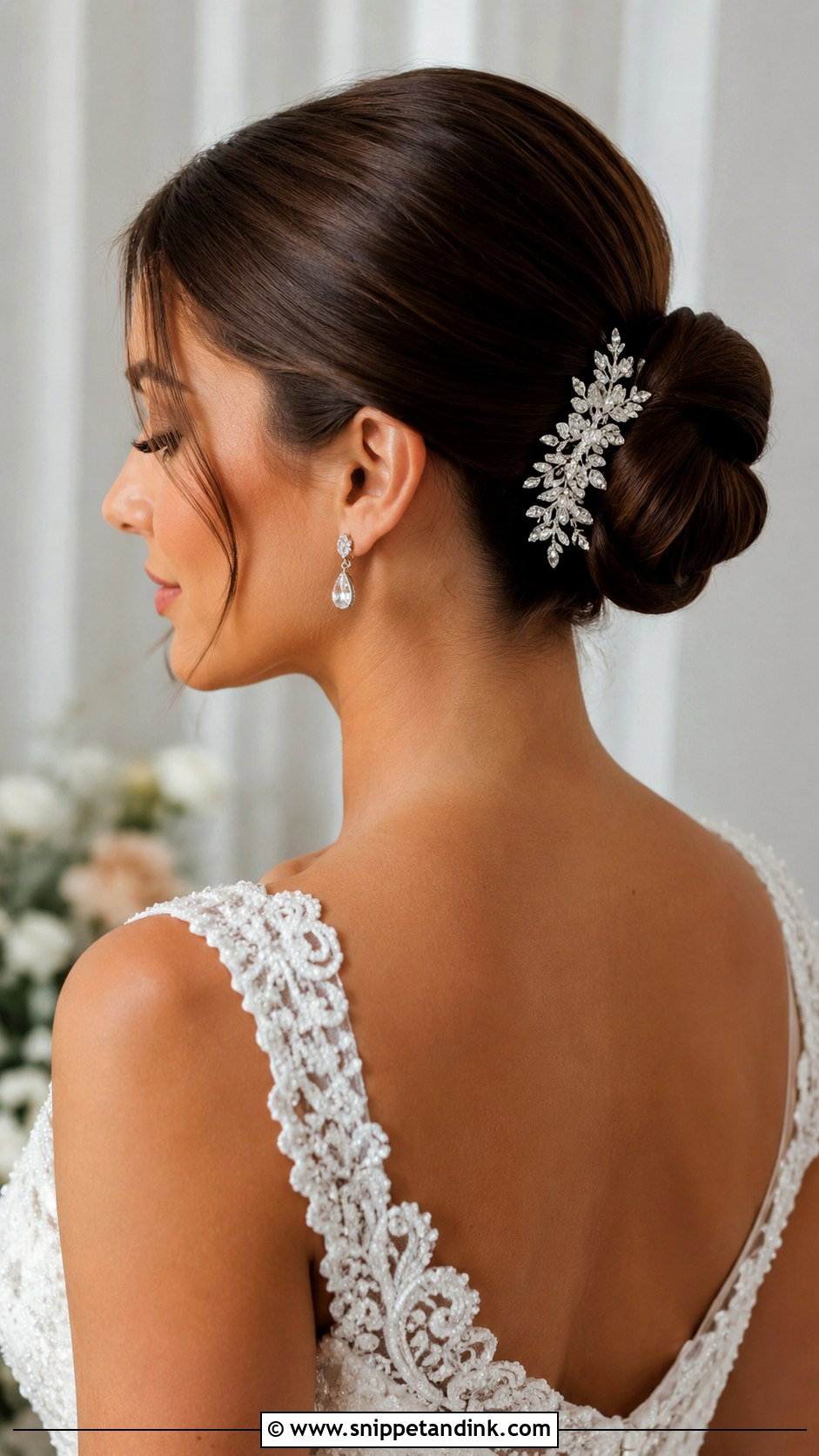 Tight Bun Wedding Hair With Hair Comb - Snippet and Ink - 15 Tight Bun Wedding Hairstyles