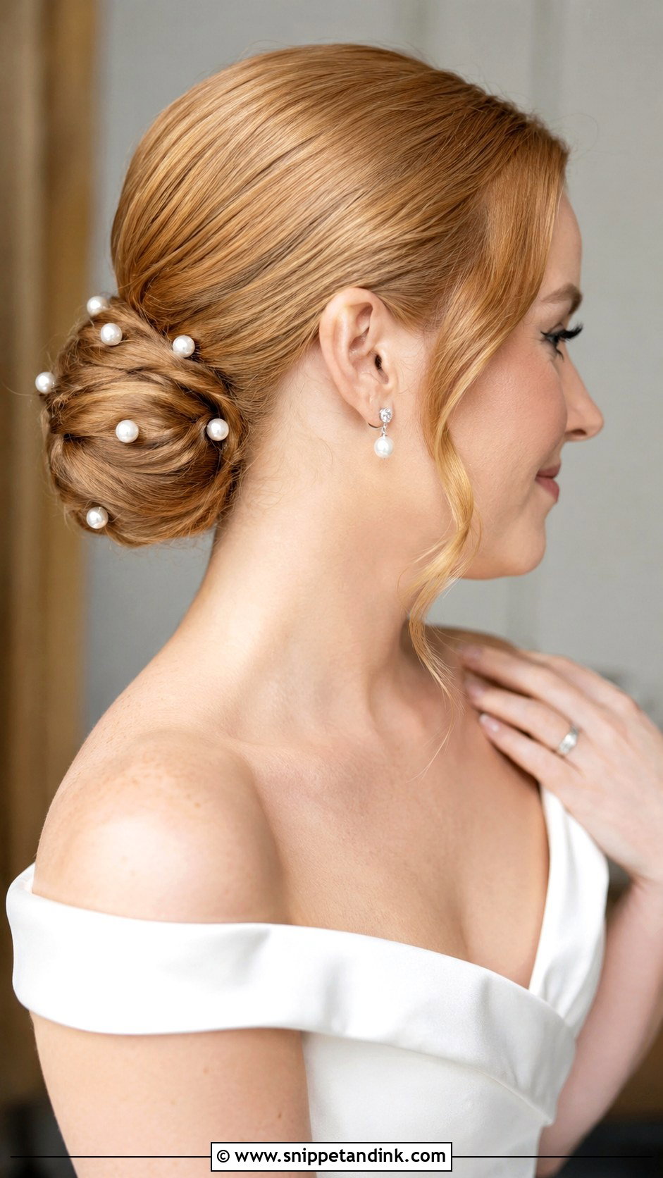 Tight Bun Wedding Hair With Pearls - Snippet and Ink - 15 Tight Bun Wedding Hairstyles