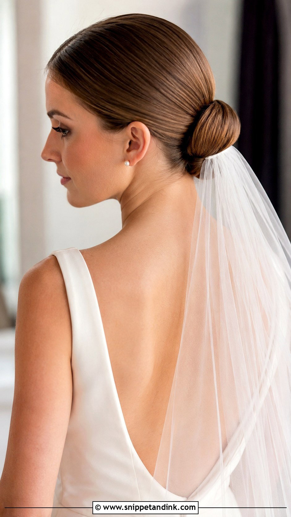 Tight Bun Wedding Hair With Veil - Snippet and Ink - 15 Tight Bun Wedding Hairstyles