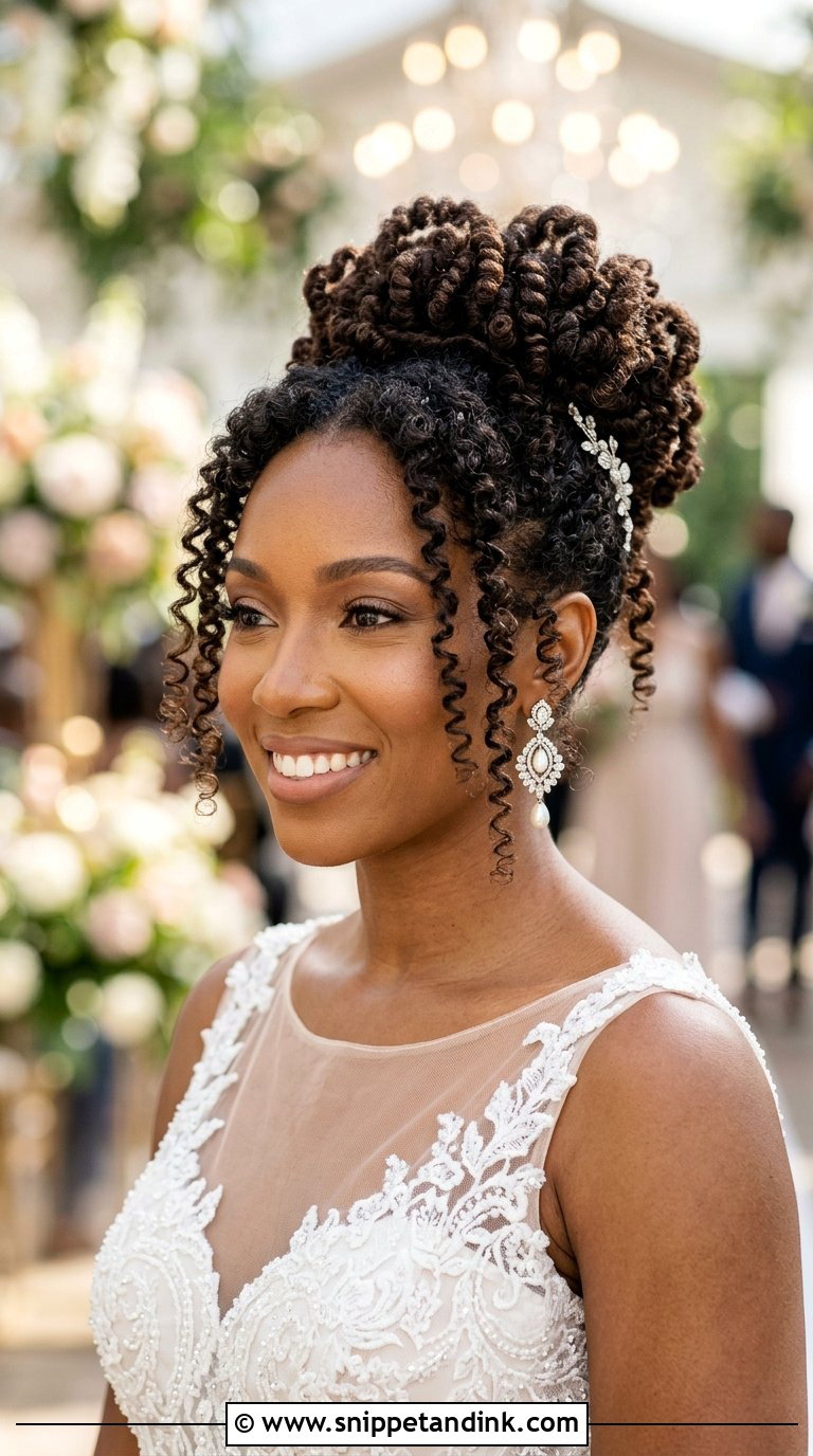 Tight Curls Bridal Updo - Snippet and Ink - 20 Bridal Hair Curls